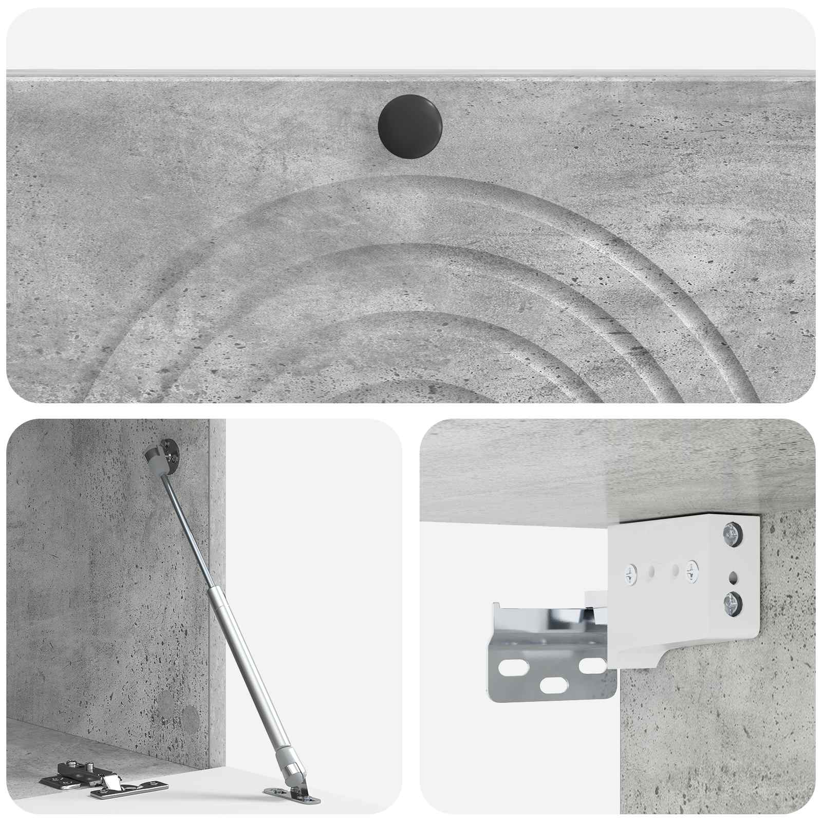 Meuble TV mural Gris béton 99 x 41 x 30 cm Bois d'ingénierie - XIOS