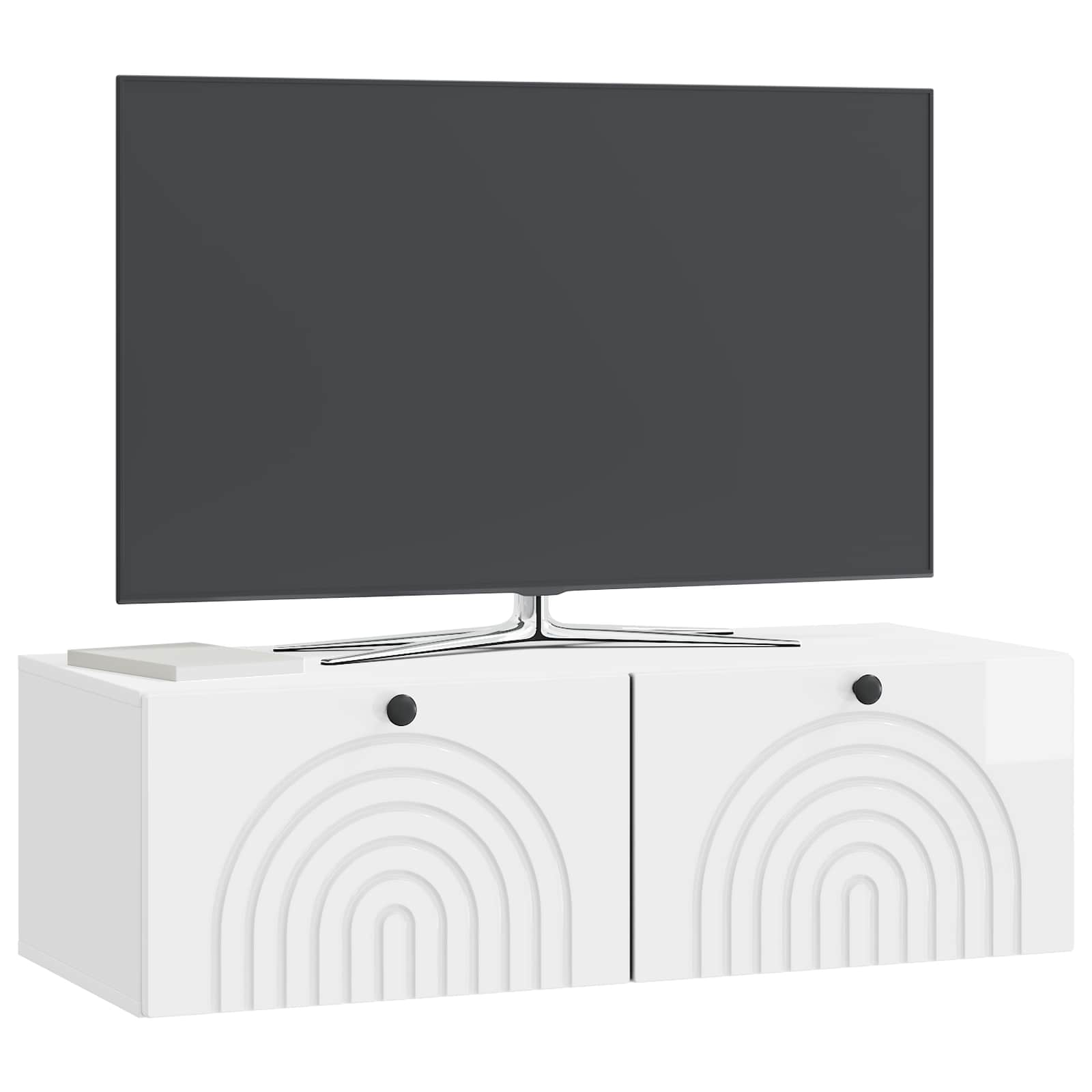 Meuble TV mural Montage mural Blanc brillant 98 x 41 x 30 cm - XIOS