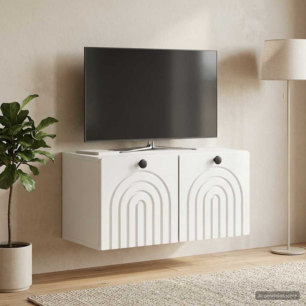 Meuble TV mural Montage mural Blanc brillant 59,5 x 31 x 30 cm - XIOS