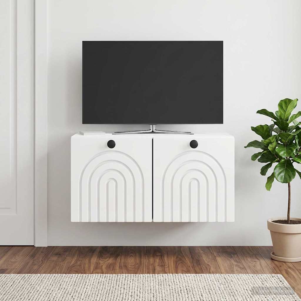 Meuble TV mural Montage mural Blanc brillant 59,5 x 31 x 30 cm - XIOS