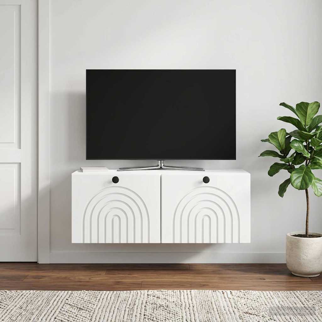 Meuble TV mural Blanc 78,5 x 31 x 30 cm Bois d'ingénierie - XIOS