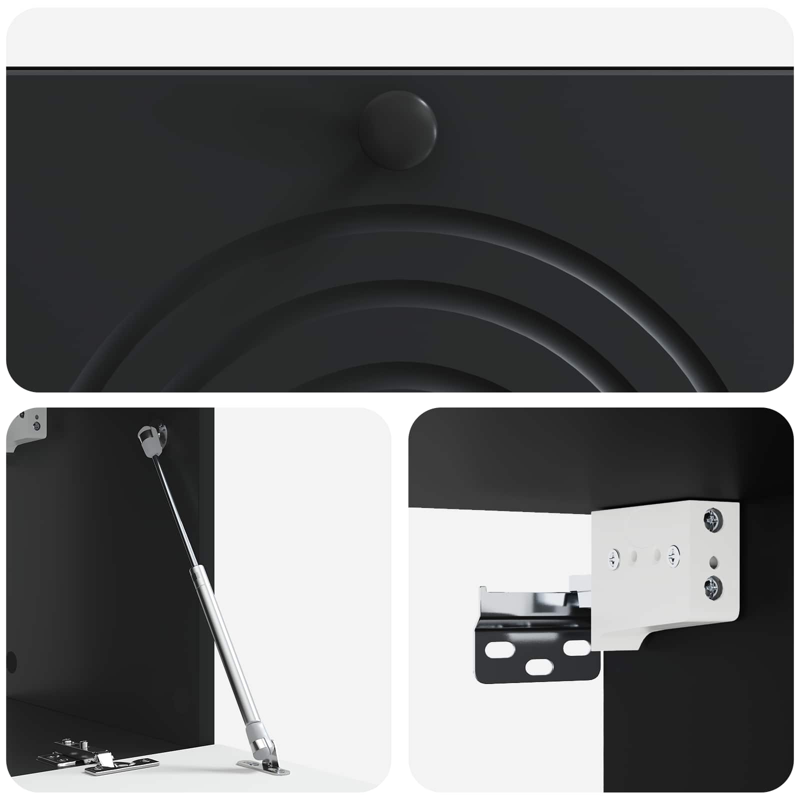 Meuble TV mural Noir 78,5 x 31 x 30 cm Bois d'ingénierie - XIOS