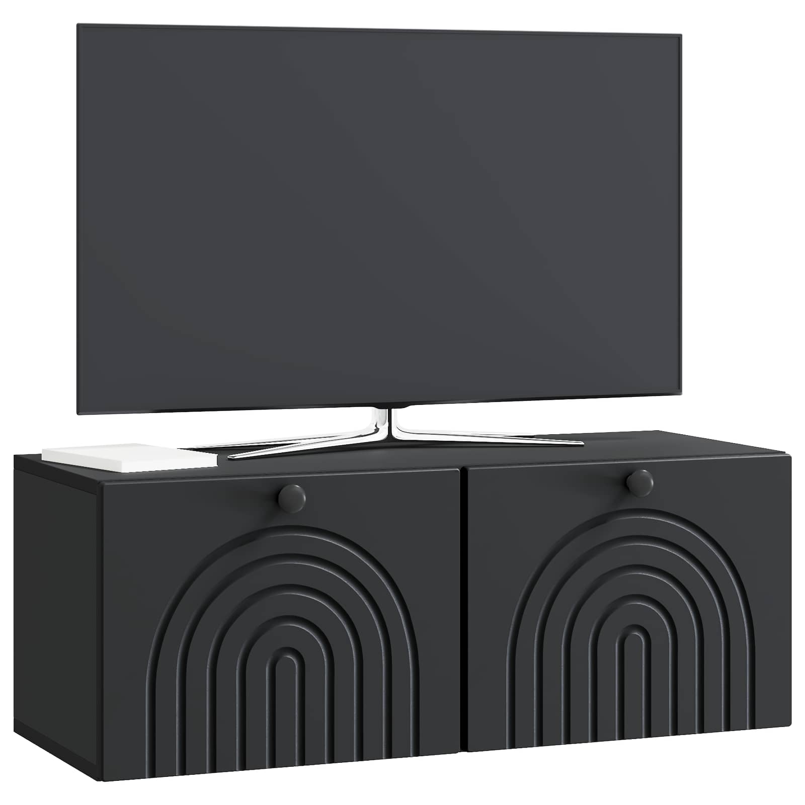 Meuble TV mural Noir 78,5 x 31 x 30 cm Bois d'ingénierie - XIOS