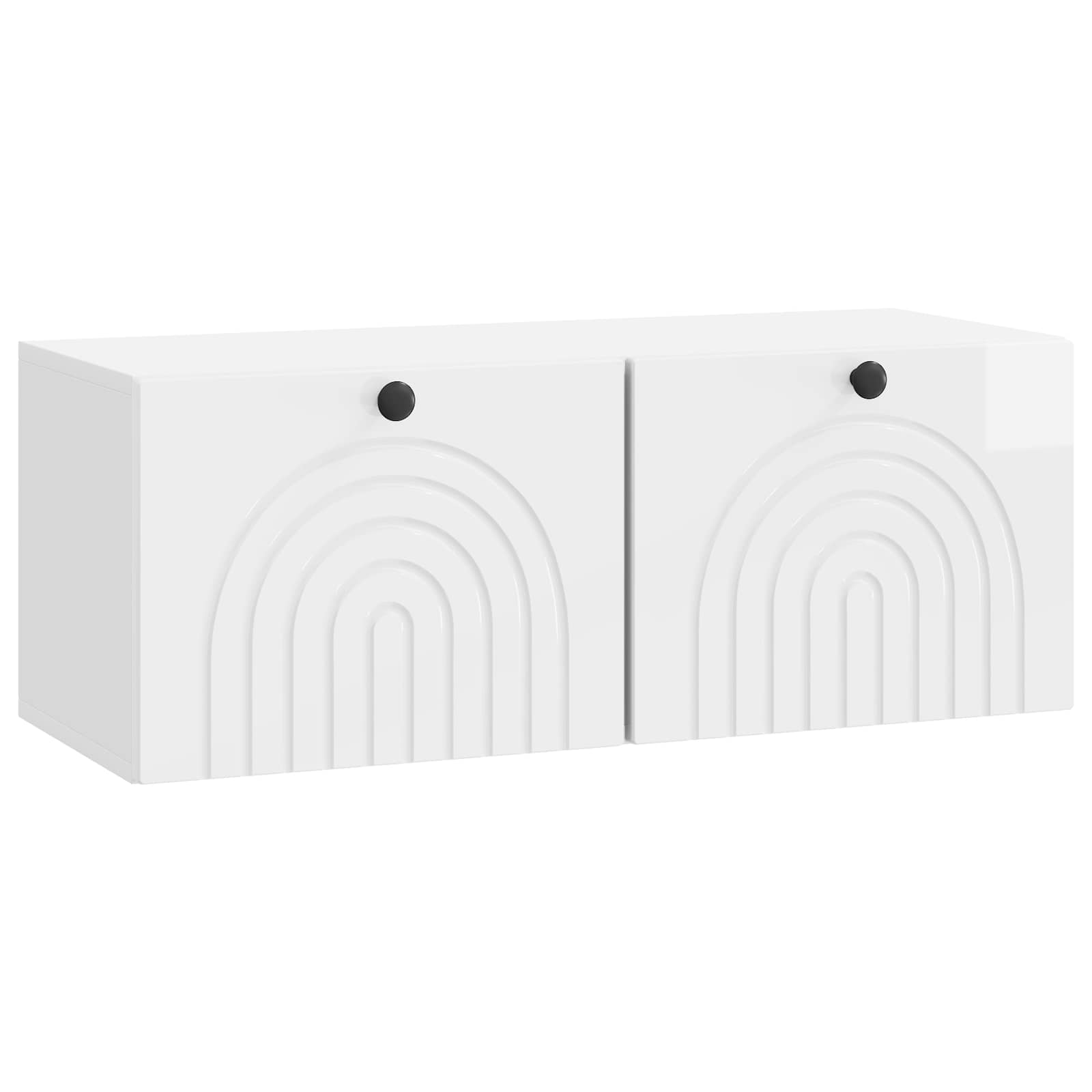 Meuble TV mural Montage mural Blanc brillant 78,5 x 31 x 30 cm - XIOS