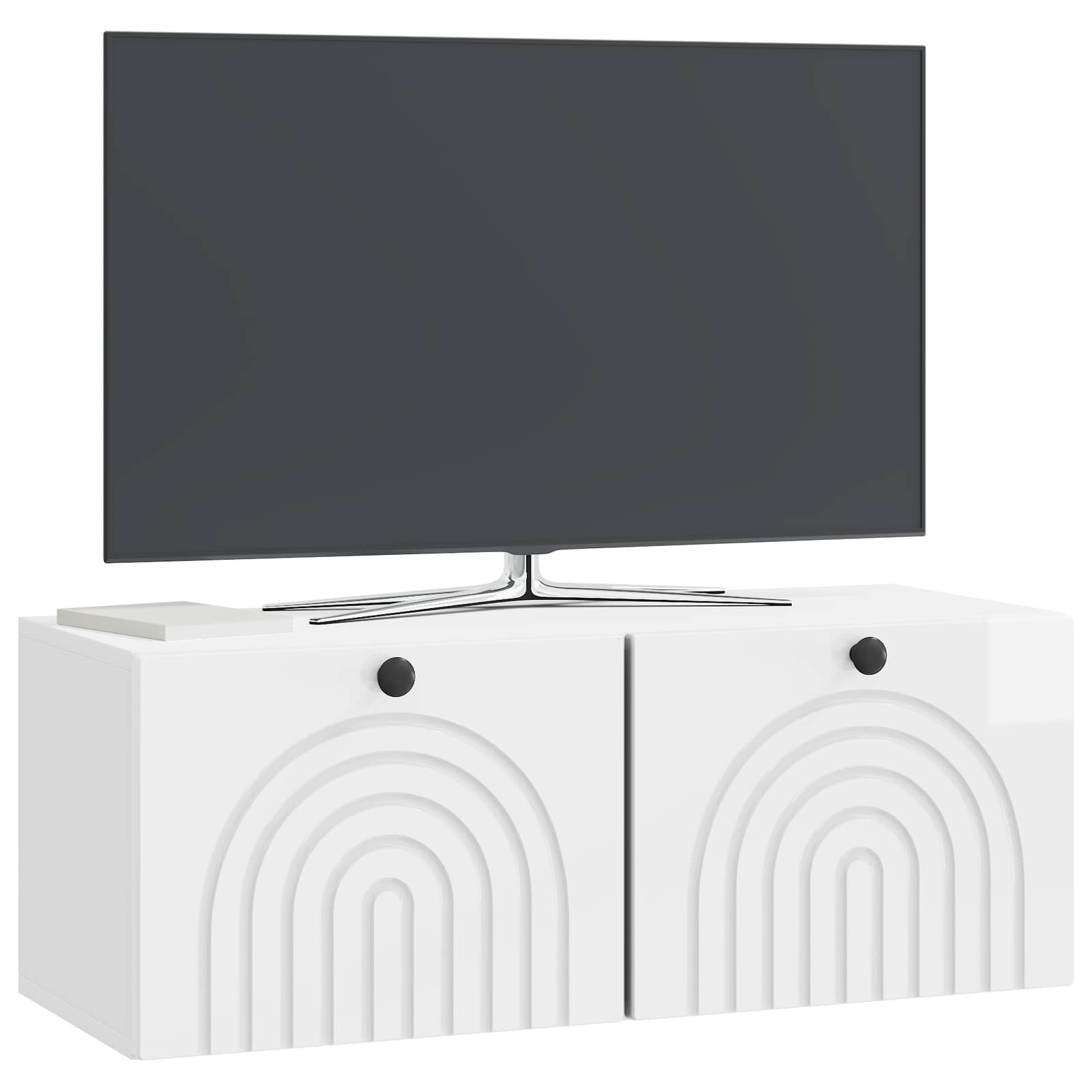 Meuble TV mural Montage mural Blanc brillant 78,5 x 31 x 30 cm - XIOS