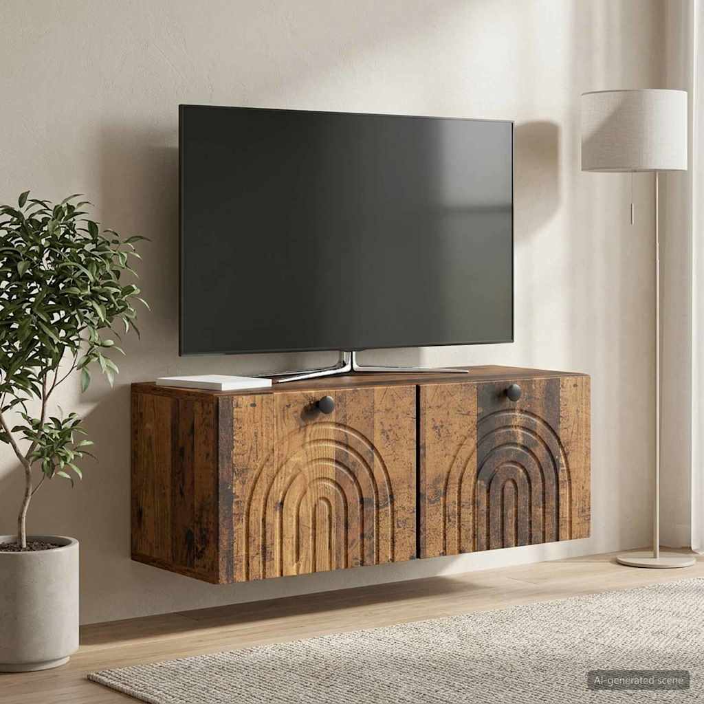 Meuble TV mural Bois ancien 78,5 x 31 x 30 cm Bois d'ingénierie - XIOS