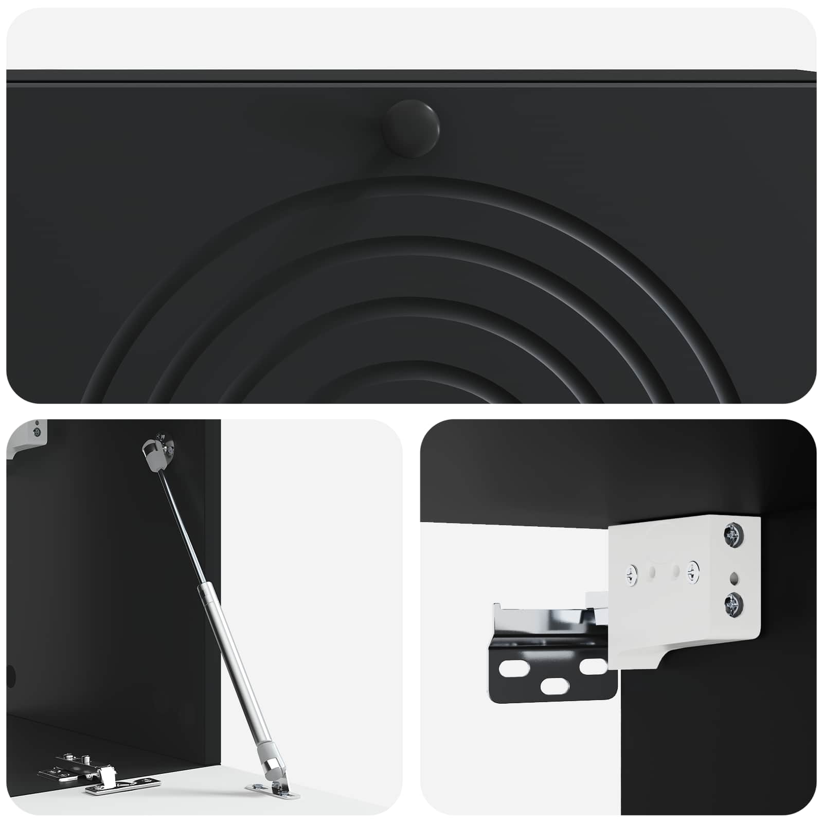 Meuble TV mural Noir 98 x 31 x 30 cm Bois d'ingénierie - XIOS