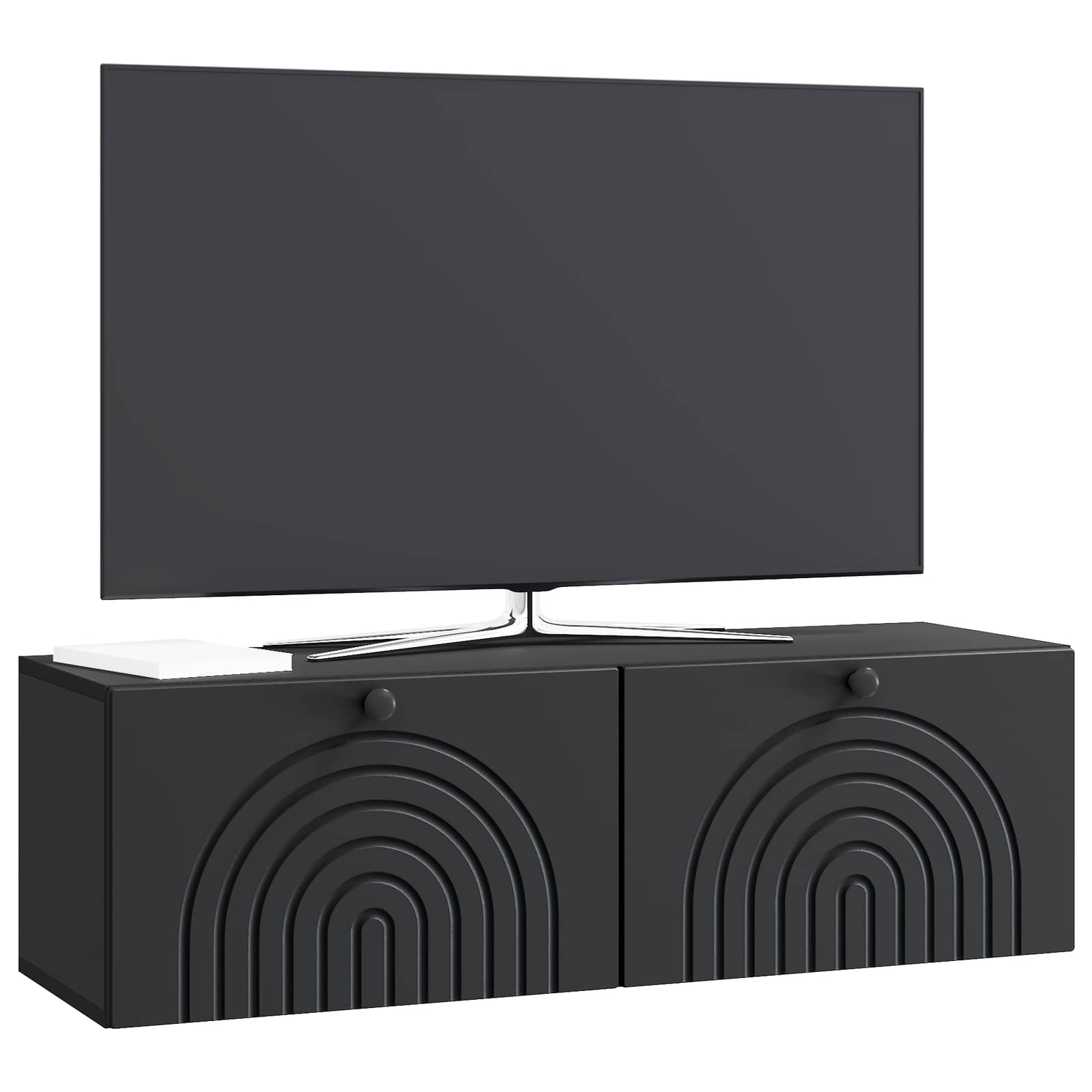 Meuble TV mural Noir 98 x 31 x 30 cm Bois d'ingénierie - XIOS
