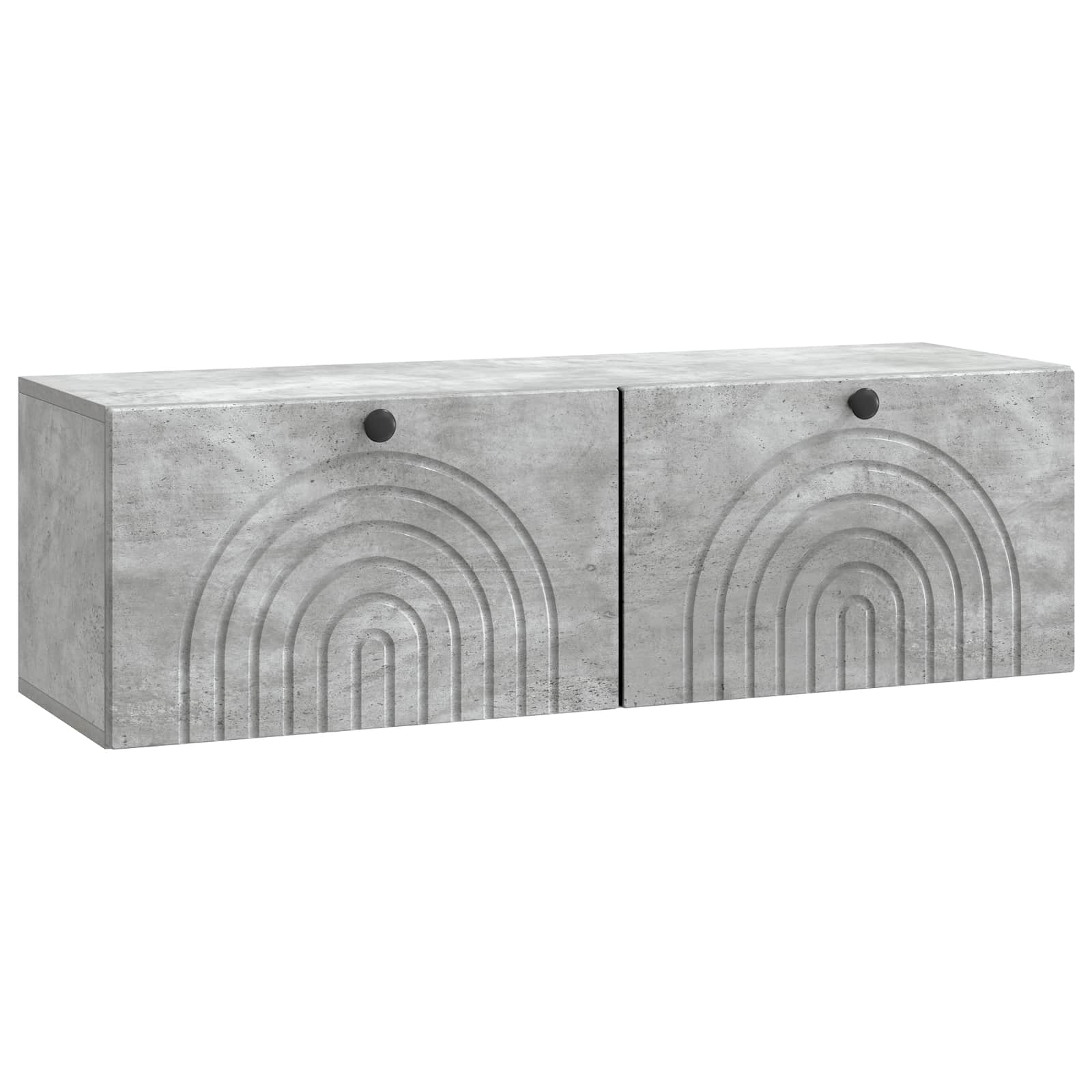 Meuble TV mural Gris béton 98 x 31 x 30 cm Bois d'ingénierie - XIOS