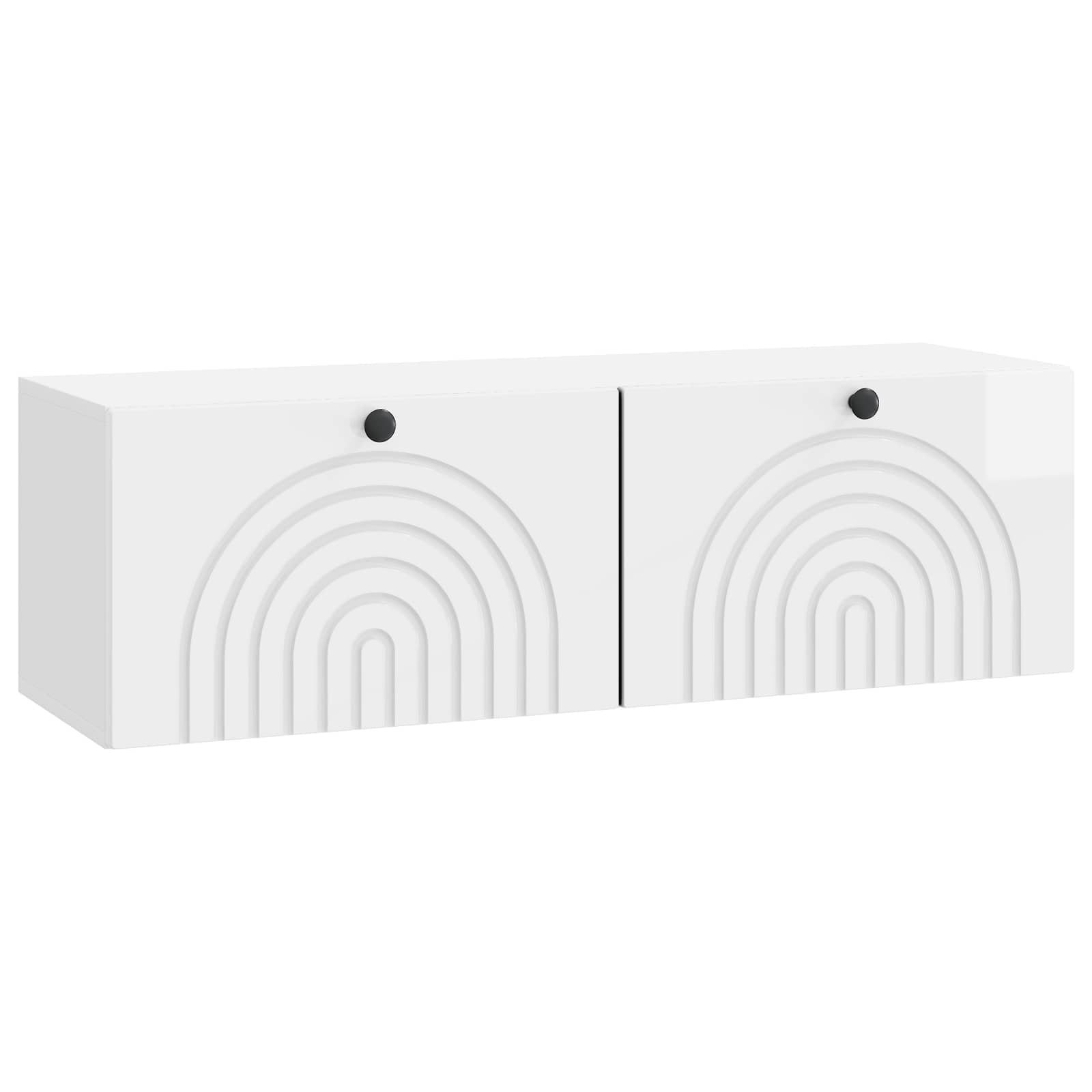 Meuble TV mural Montage mural Blanc brillant 98 x 31 x 30 cm - XIOS