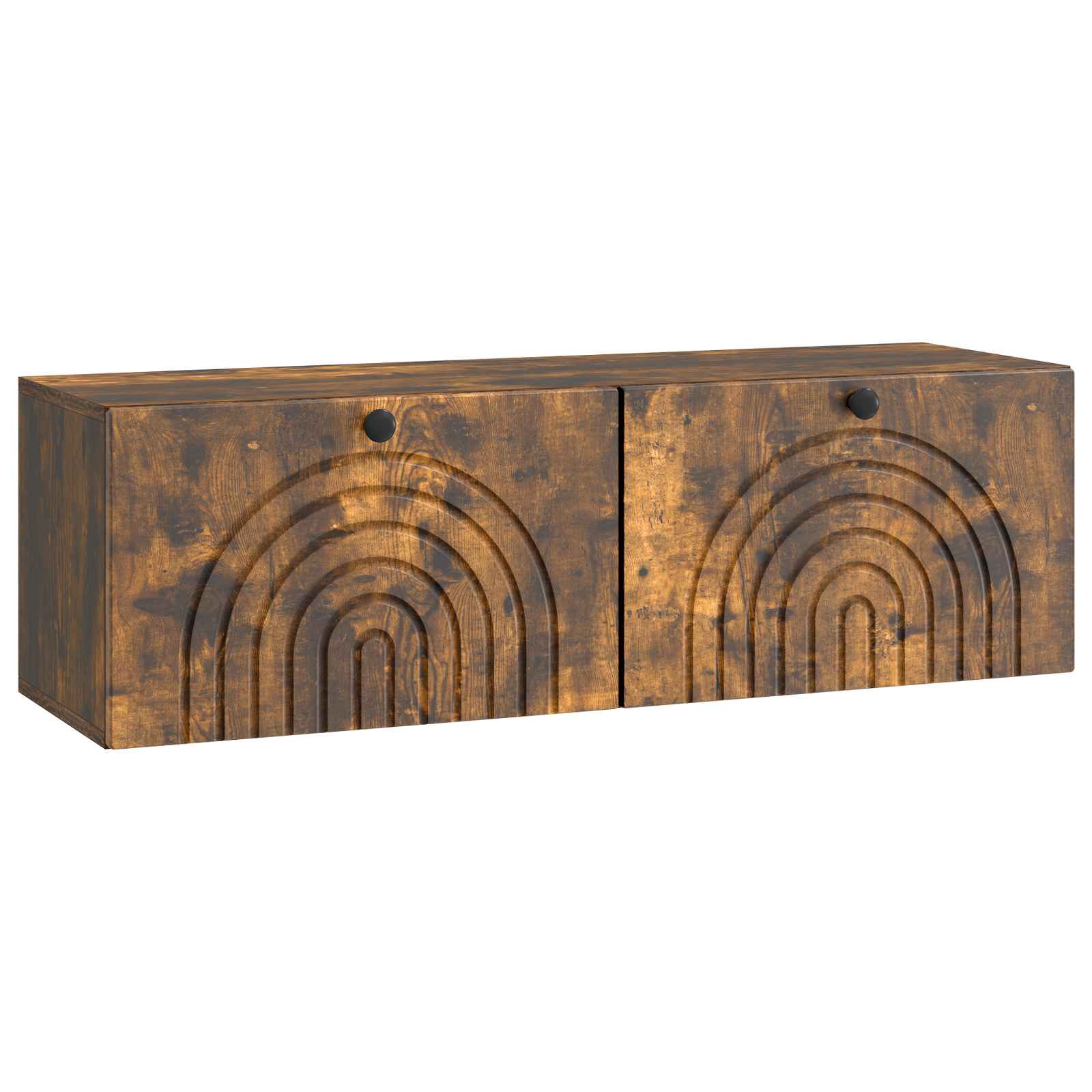 Meuble TV mural Chêne fumé 98 x 31 x 30 cm Bois d'ingénierie - XIOS