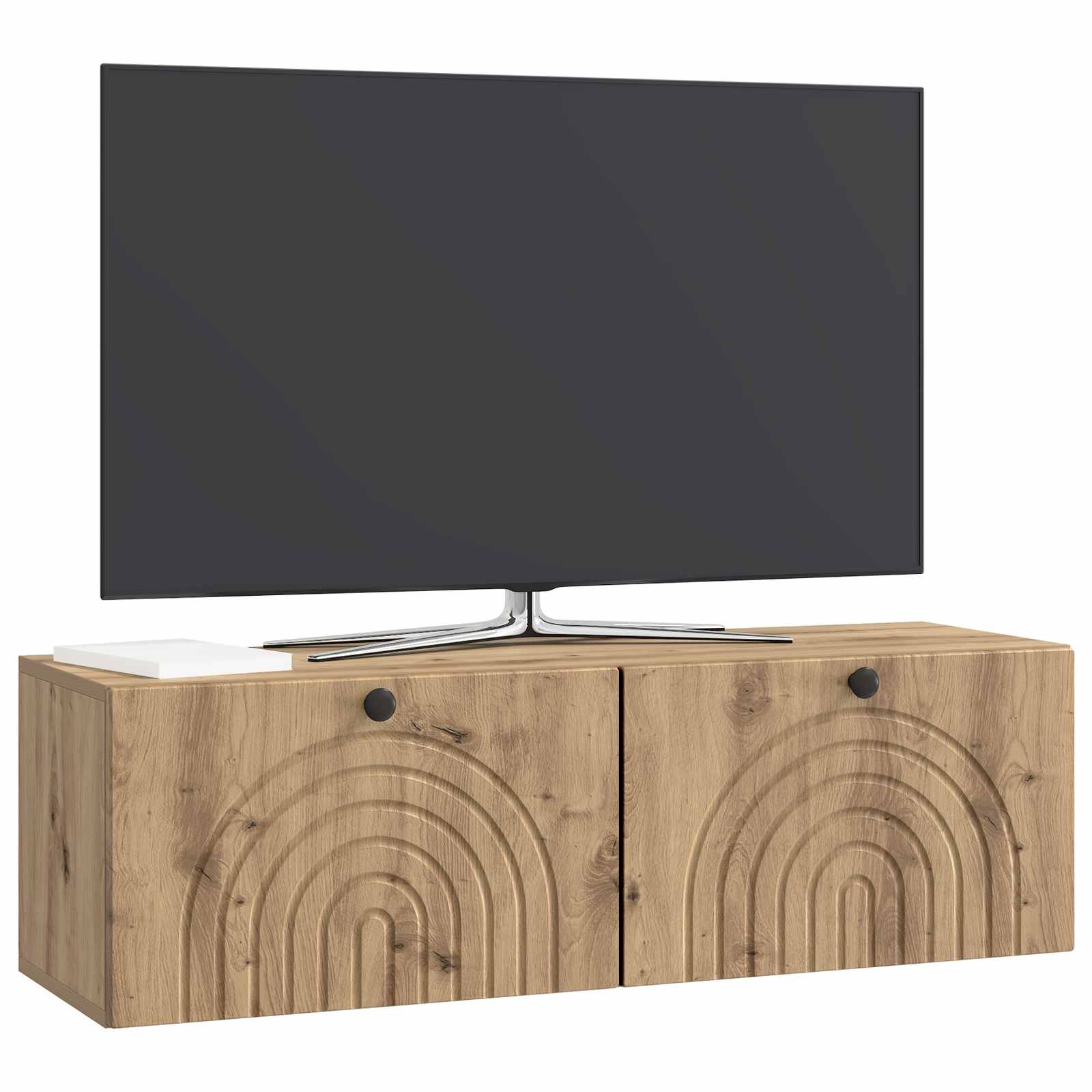 Meuble TV mural Montage mural Chêne artisanal 98 x 31 x 30 cm - XIOS