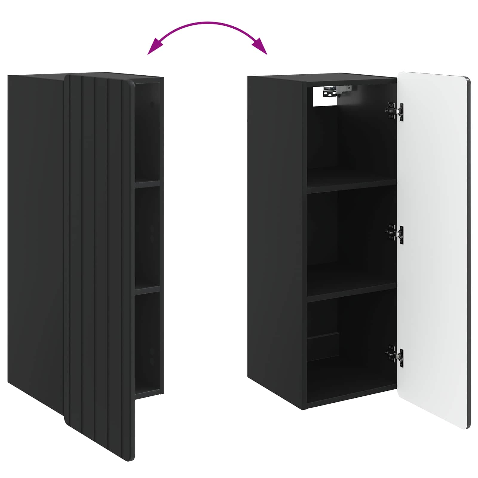 Armoire Murale Noir 33 x 34,5 x 94 cm Bois d'ingénierie - XIOS