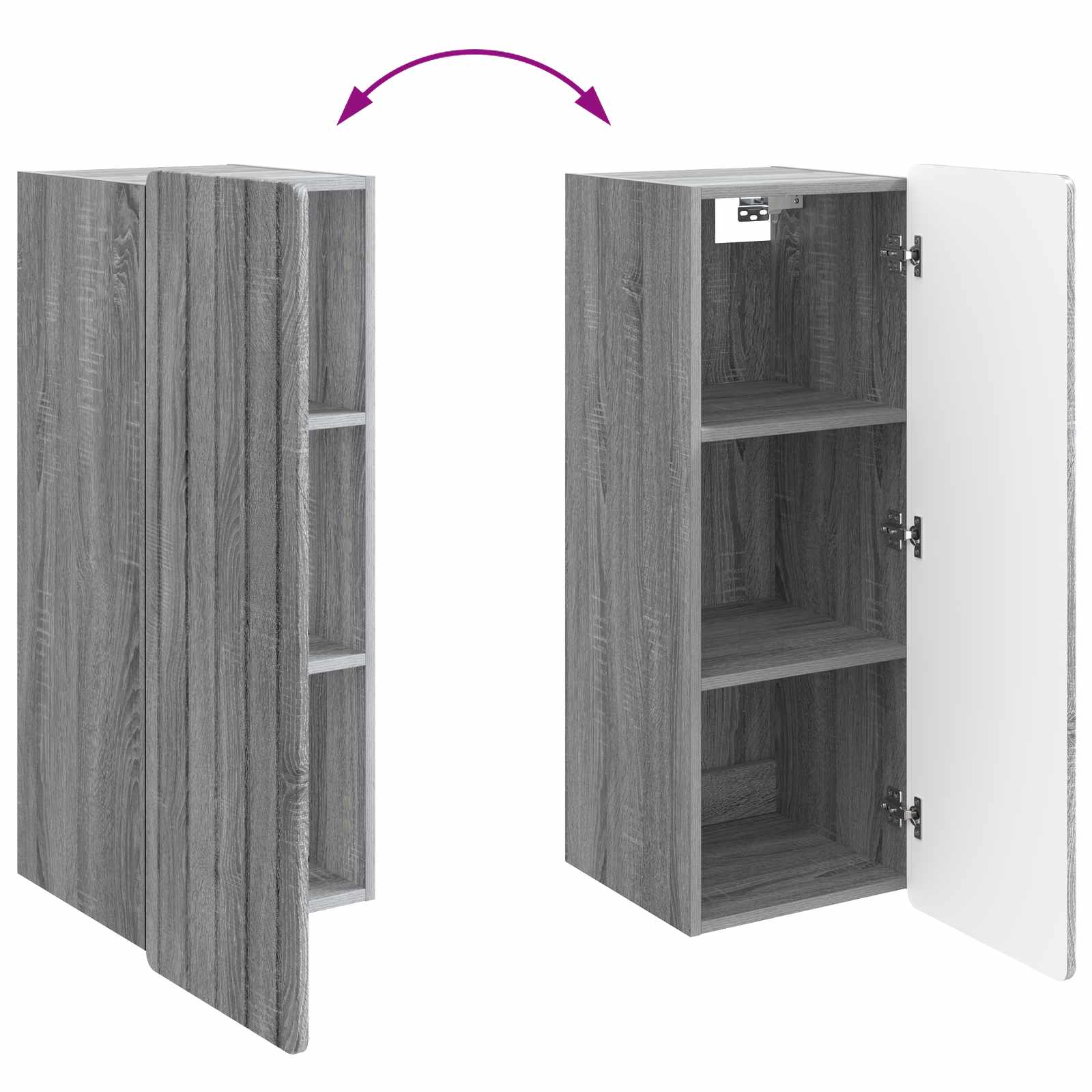 Armoire Murale Sonoma gris 33 x 34,5 x 94 cm Bois d'ingénierie - XIOS
