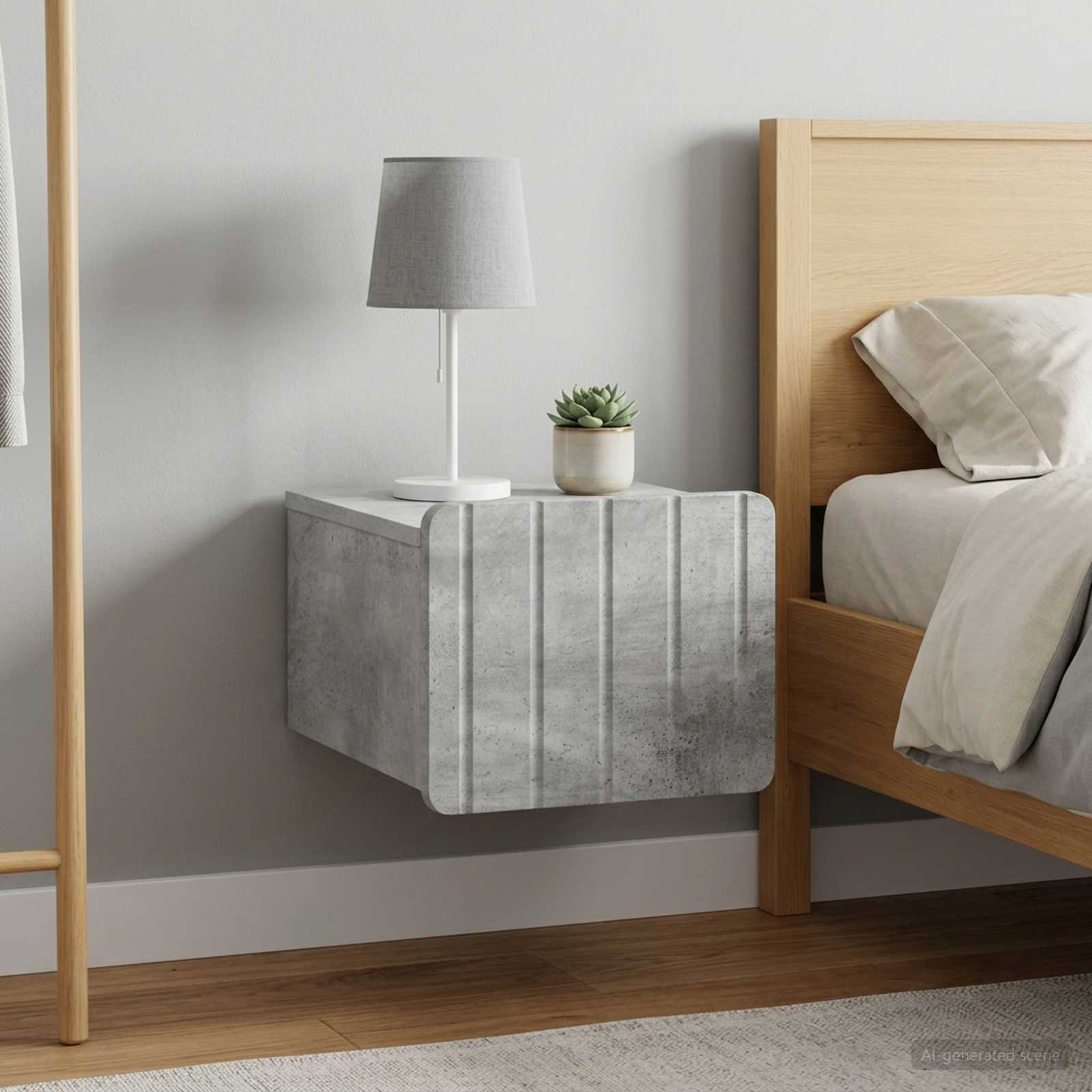 Cabinet de chevet mural 2 pcs Gris béton 33 x 34,5 x 24 cm - XIOS