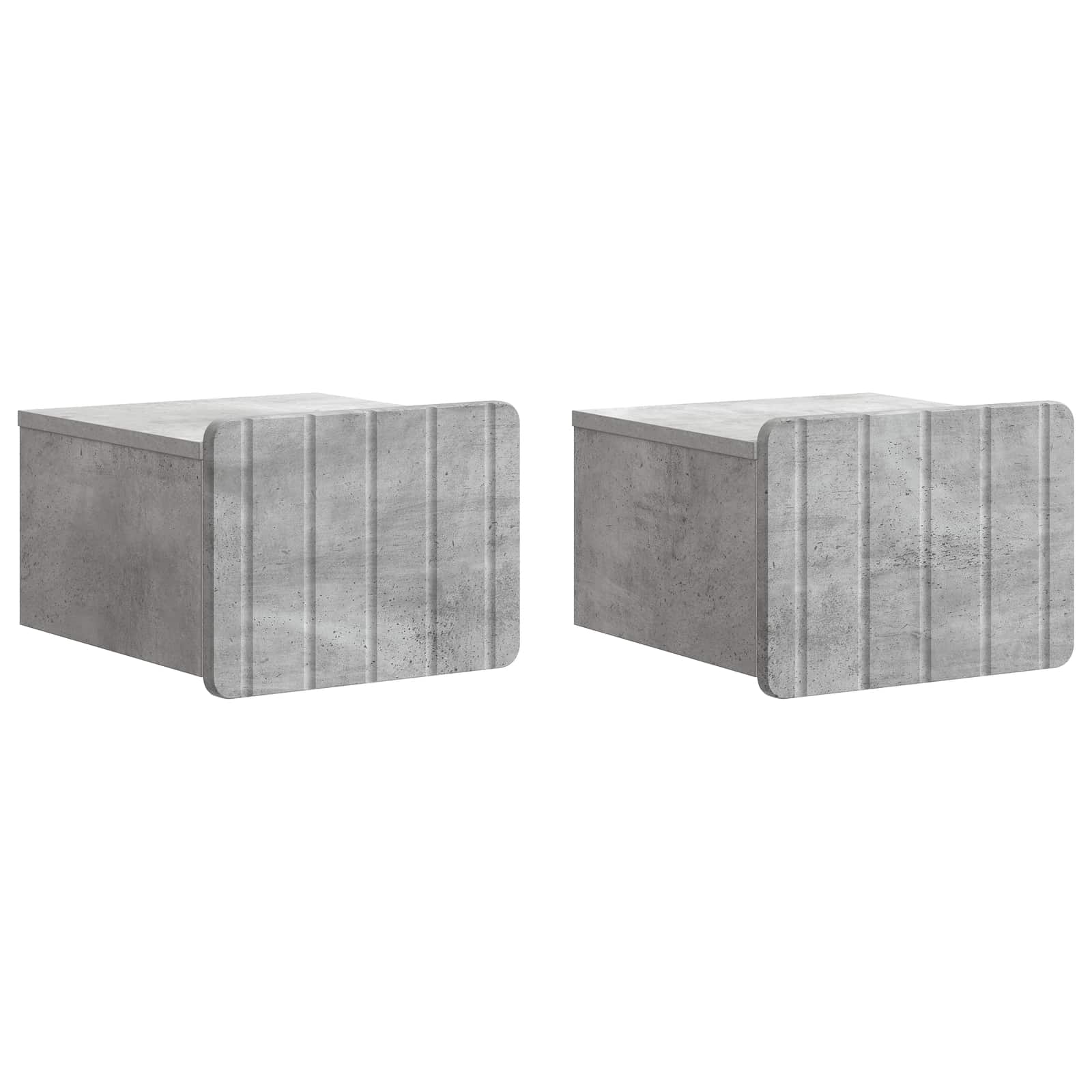 Cabinet de chevet mural 2 pcs Gris béton 33 x 34,5 x 24 cm - XIOS