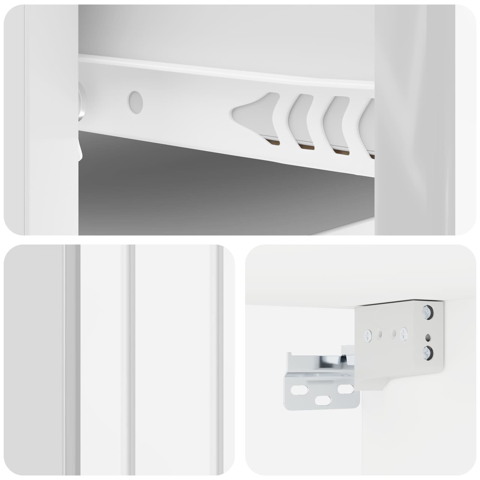 Cabinet de chevet mural 2 pcs Blanc brillant 33 x 34,5 x 24 cm - XIOS