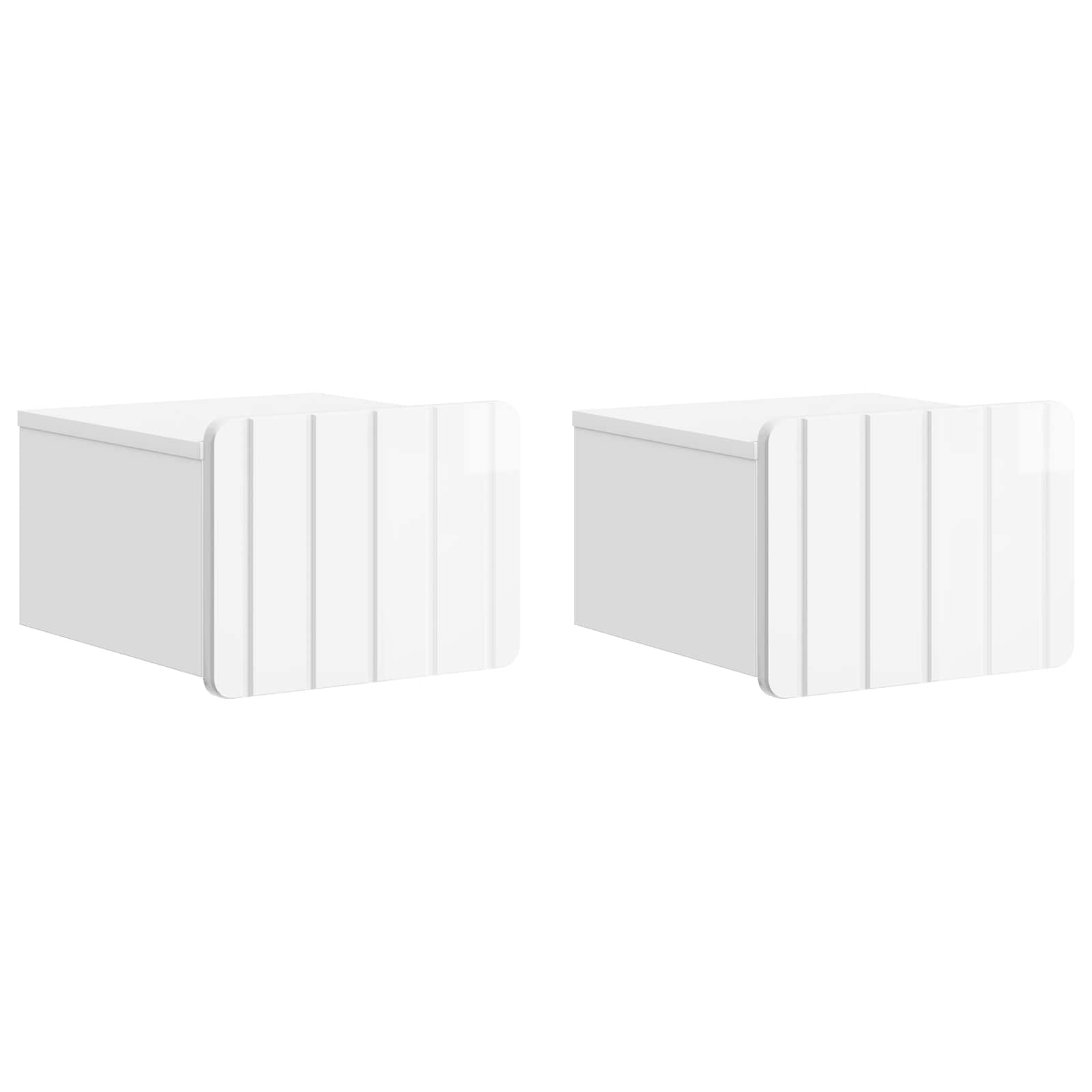 Cabinet de chevet mural 2 pcs Blanc brillant 33 x 34,5 x 24 cm - XIOS
