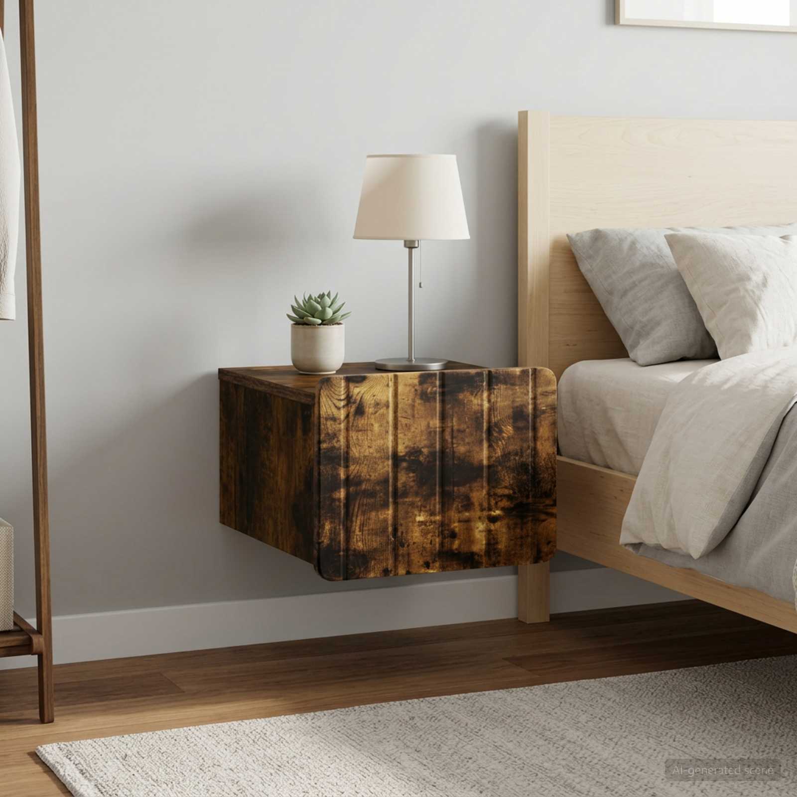 Cabinet de chevet mural 2 pcs Chêne fumé 33 x 34,5 x 24 cm - XIOS
