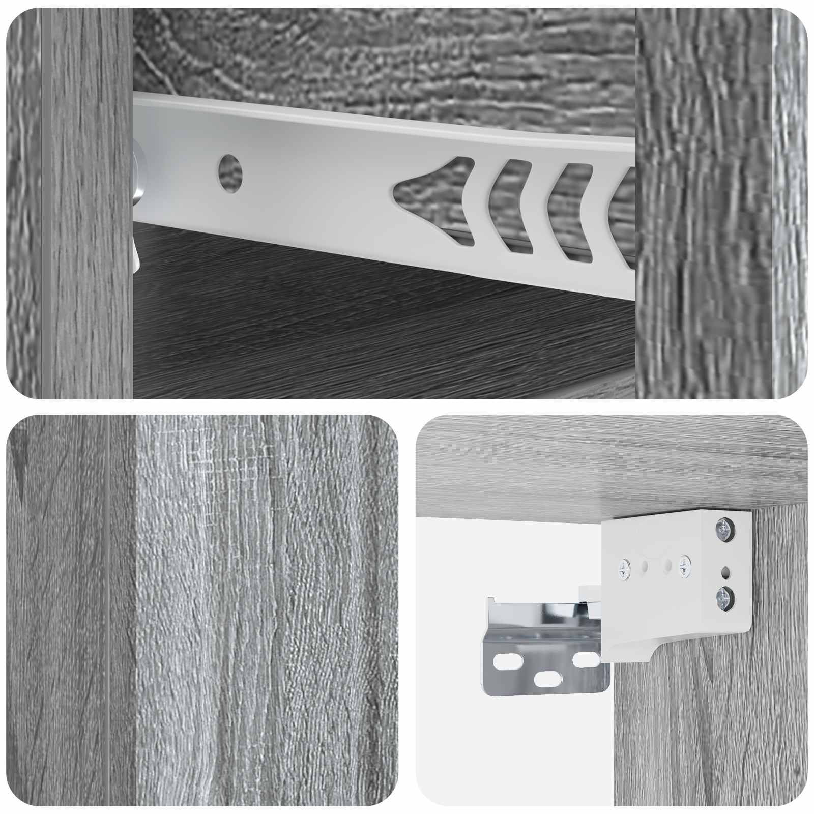 Cabinet de chevet mural 2 pcs Sonoma gris 33 x 34,5 x 24 cm - XIOS