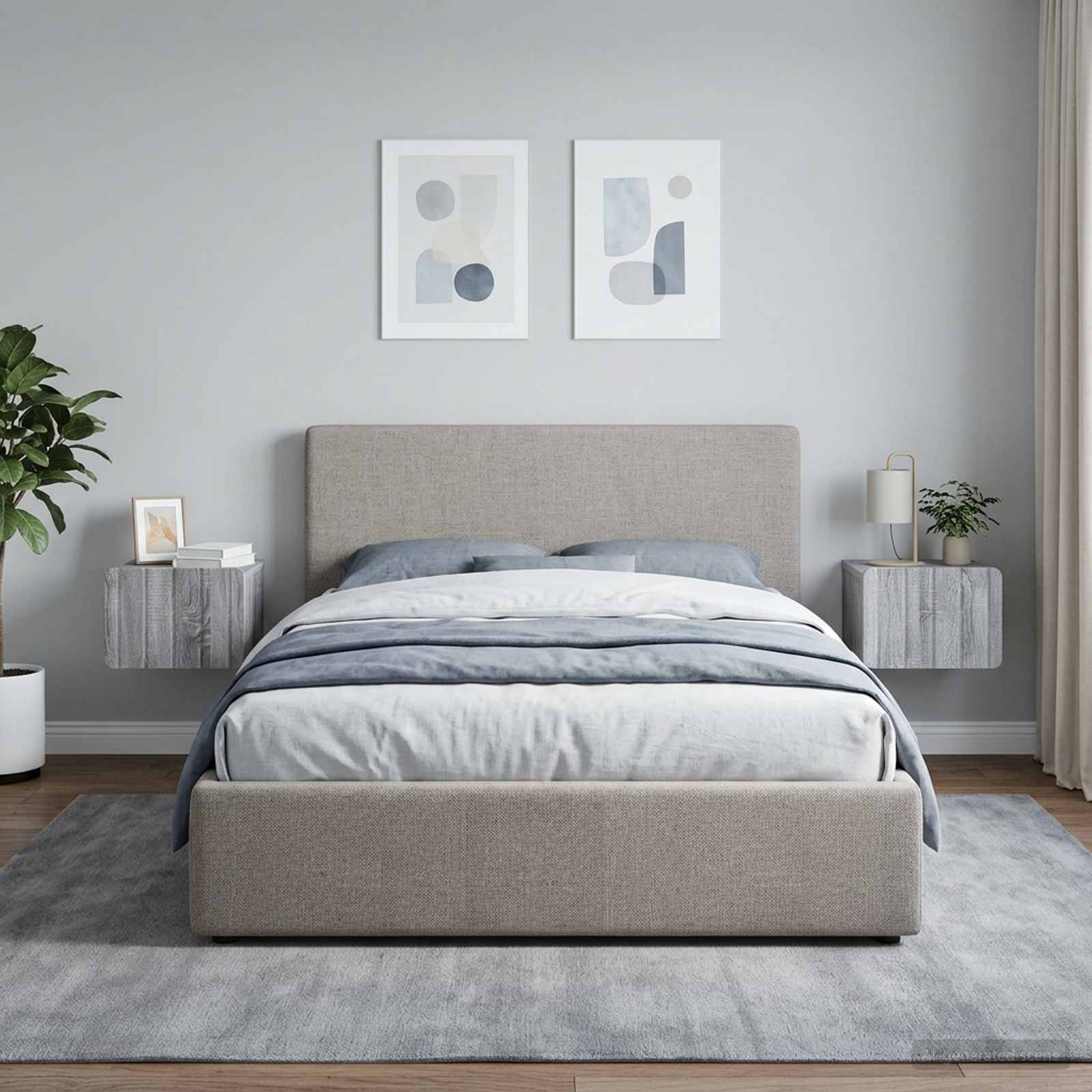 Cabinet de chevet mural 2 pcs Sonoma gris 33 x 34,5 x 24 cm - XIOS
