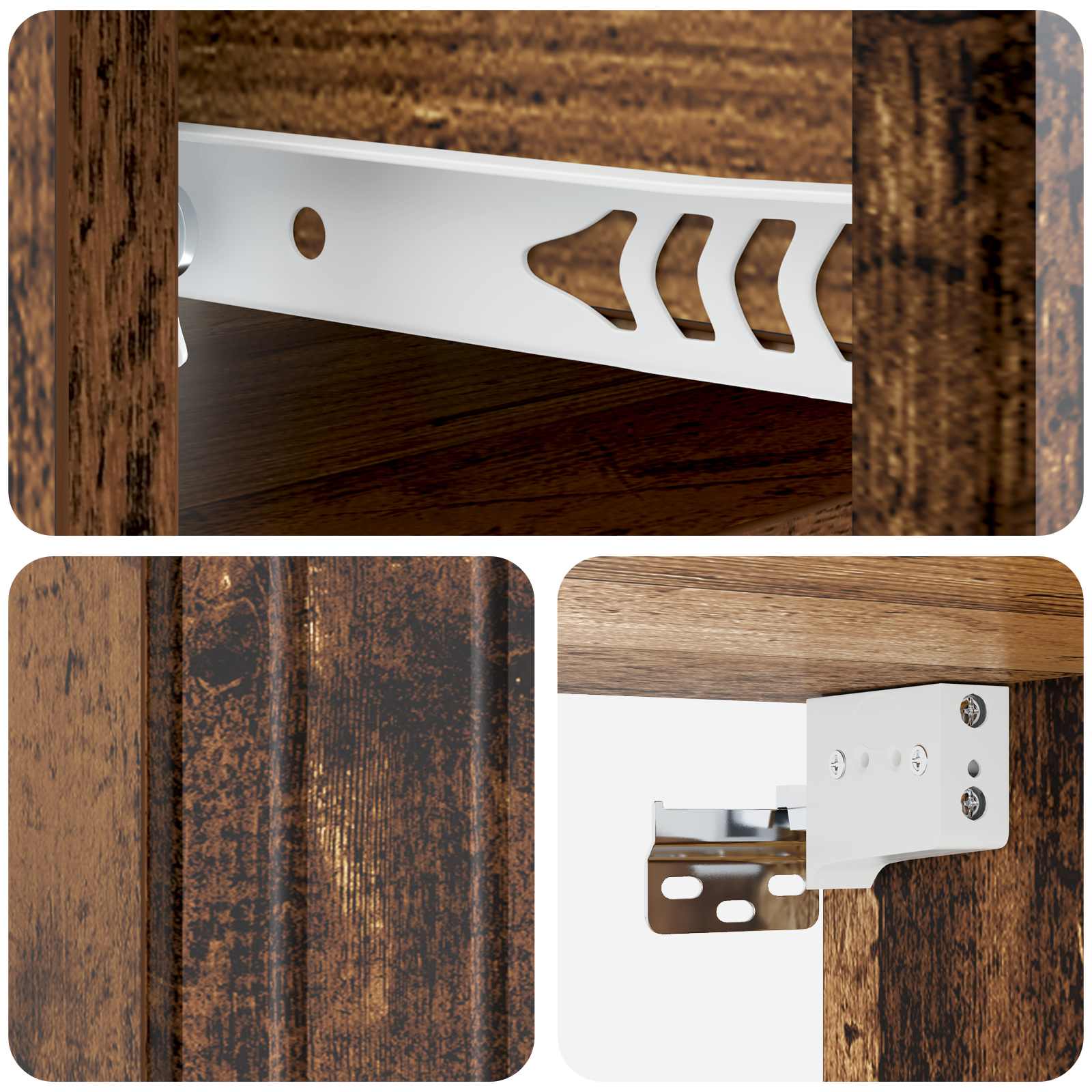 Cabinet de chevet mural 2 pcs Bois ancien 33 x 34,5 x 24 cm - XIOS