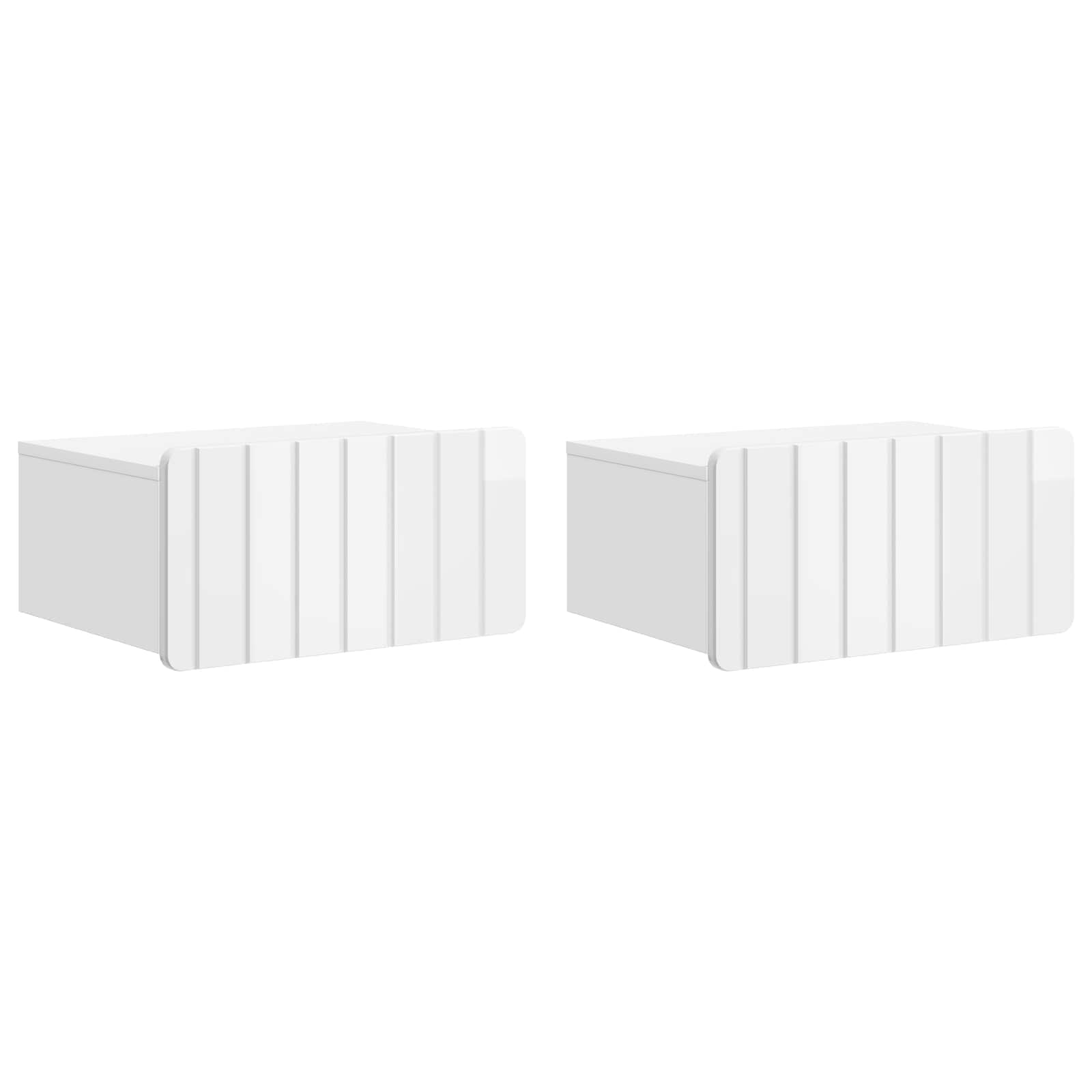 Cabinet de chevet mural 2 pcs Blanc brillant 49 x 34,5 x 24 cm - XIOS