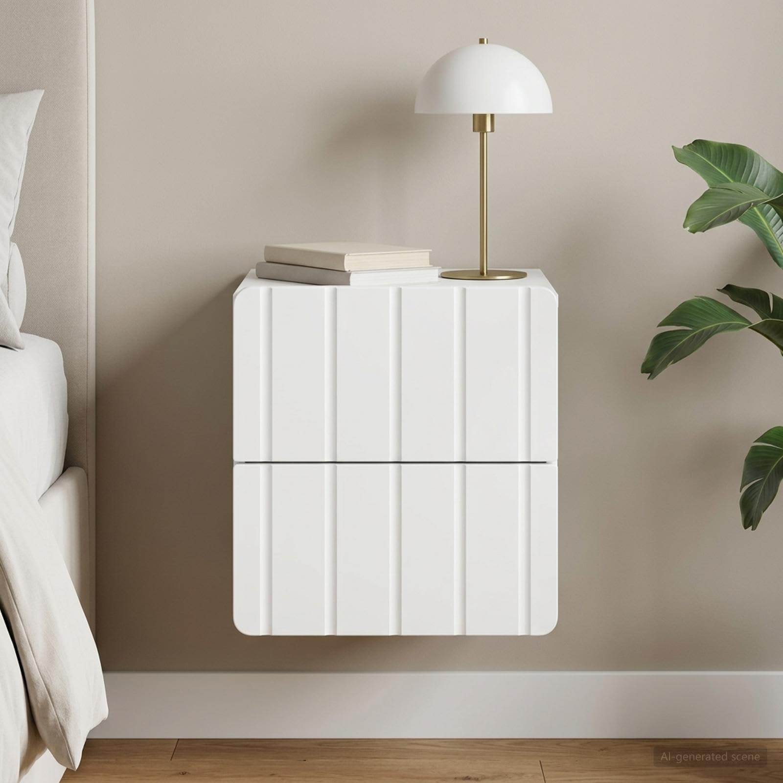 Cabinet de chevet mural avec tiroir Blanc 33 x 34,5 x 43 cm - XIOS