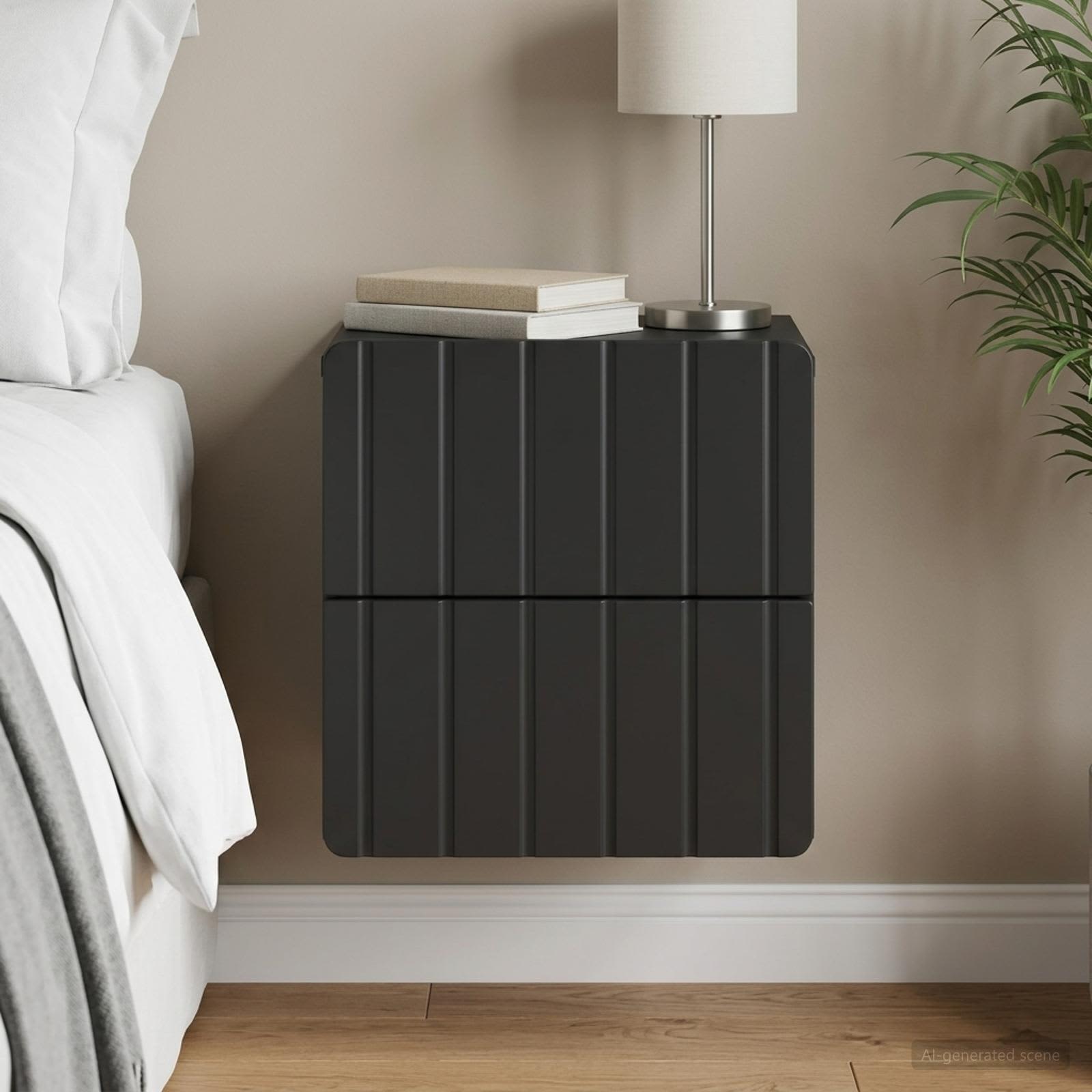 Cabinet de chevet mural avec tiroir Noir 33 x 34,5 x 43 cm - XIOS