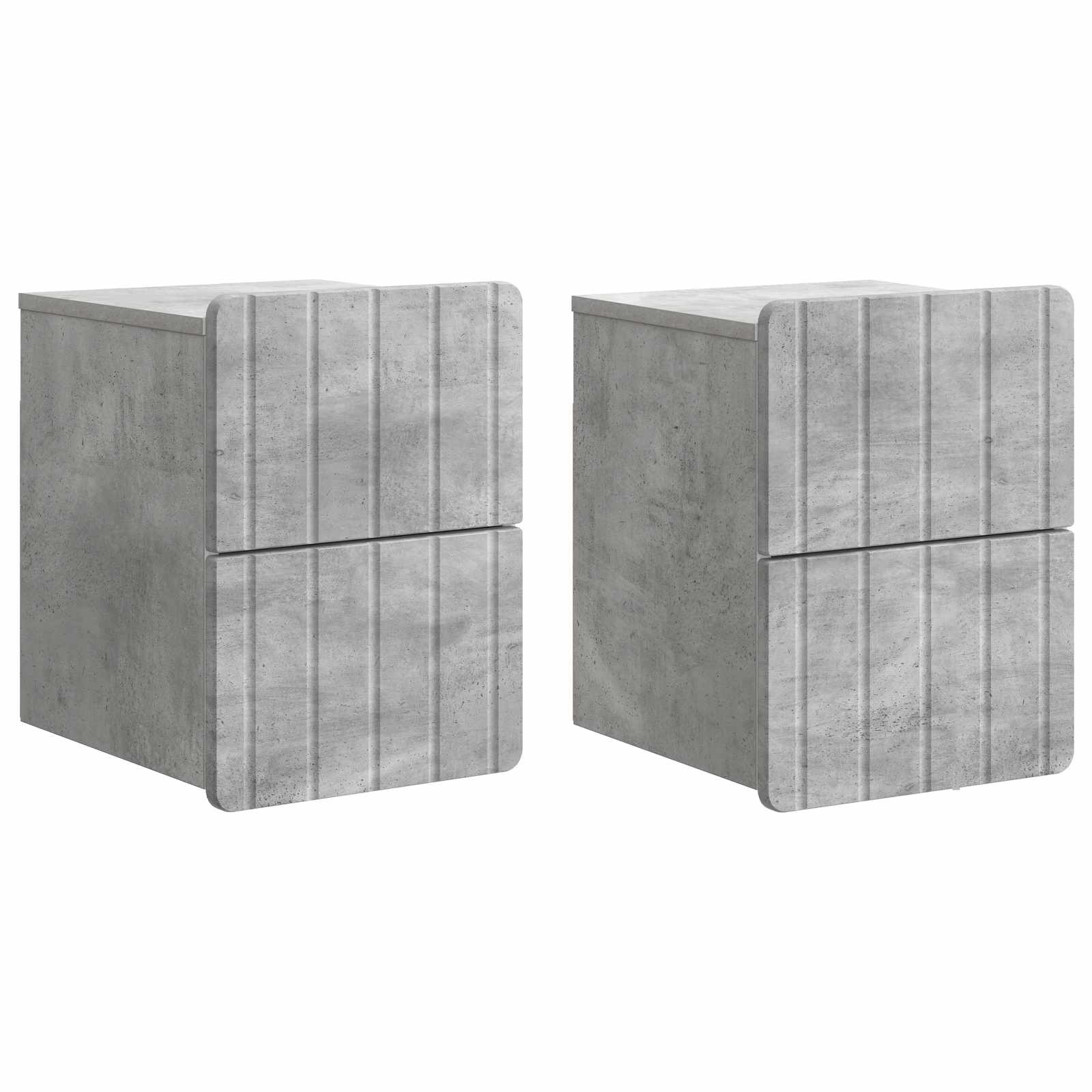 Cabinet de chevet mural 2 pcs Gris béton 33 x 34,5 x 43 cm - XIOS