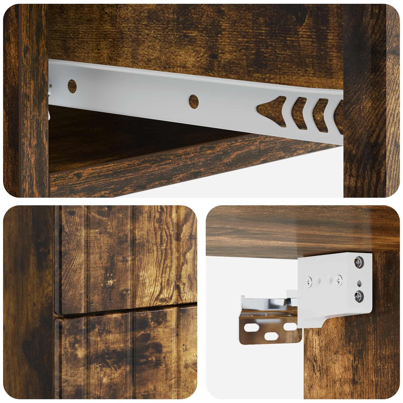 Cabinet de chevet mural Chêne fumé 33 x 34,5 x 43 cm - XIOS