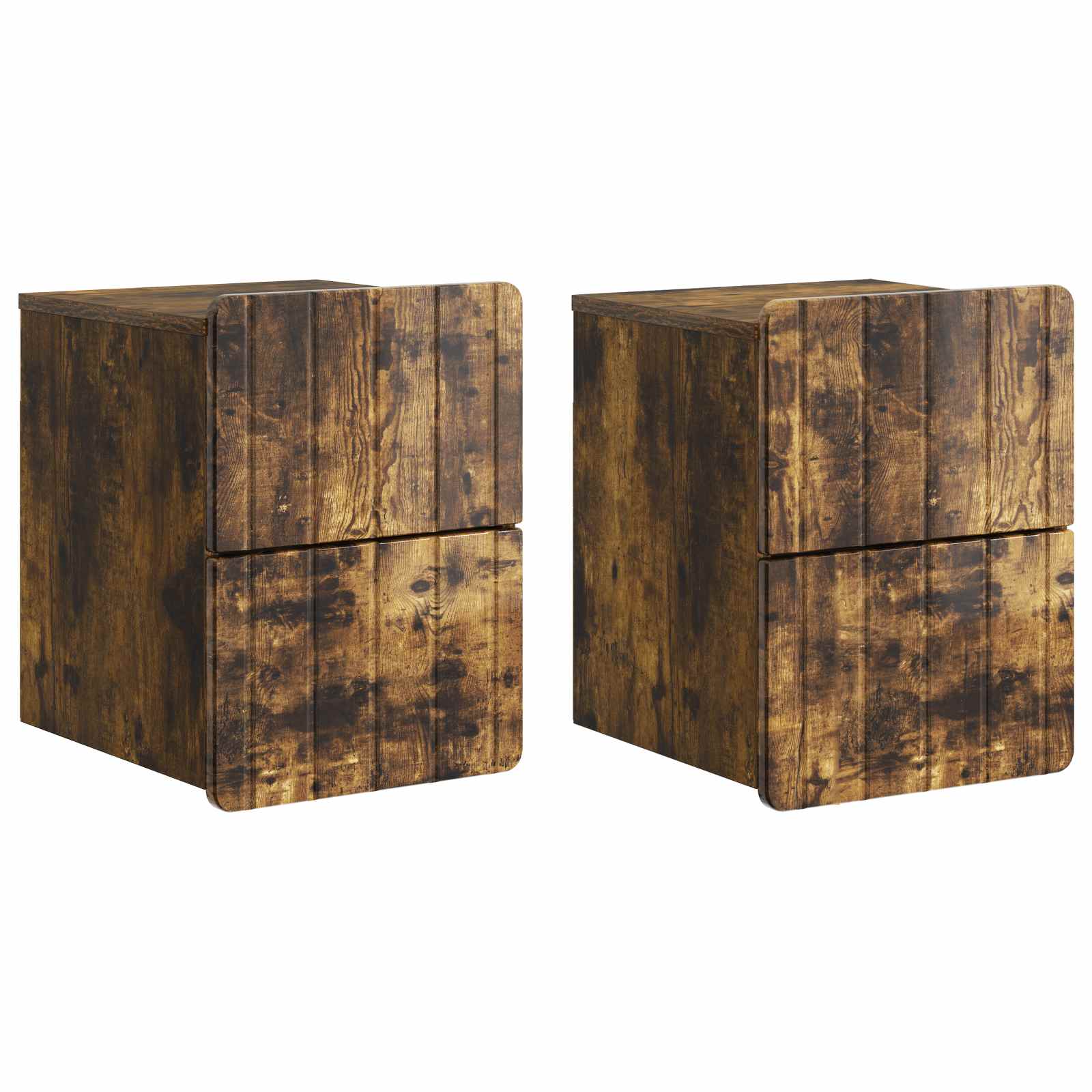 Cabinet de chevet mural 2 pcs Chêne fumé 33 x 34,5 x 43 cm - XIOS