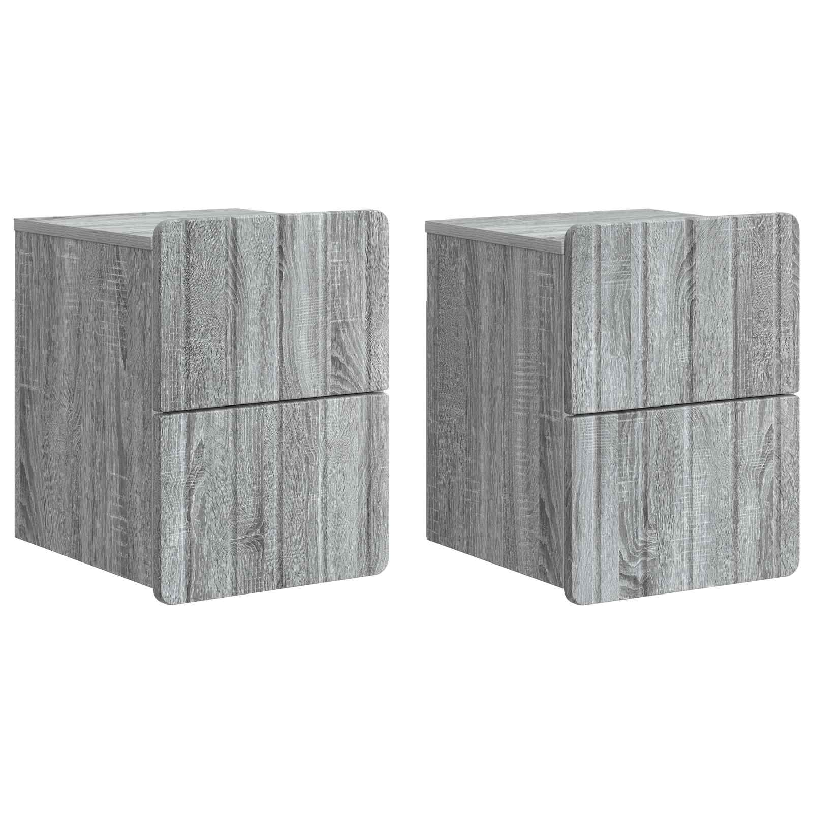 Cabinet de chevet mural 2 pcs Sonoma gris 33 x 34,5 x 43 cm - XIOS
