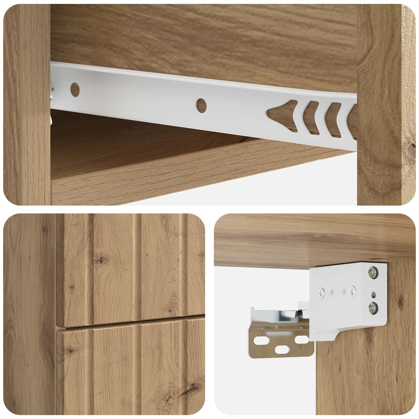 Cabinet de chevet mural 2 pcs Chêne artisanal 33 x 34,5 x 43 cm - XIOS