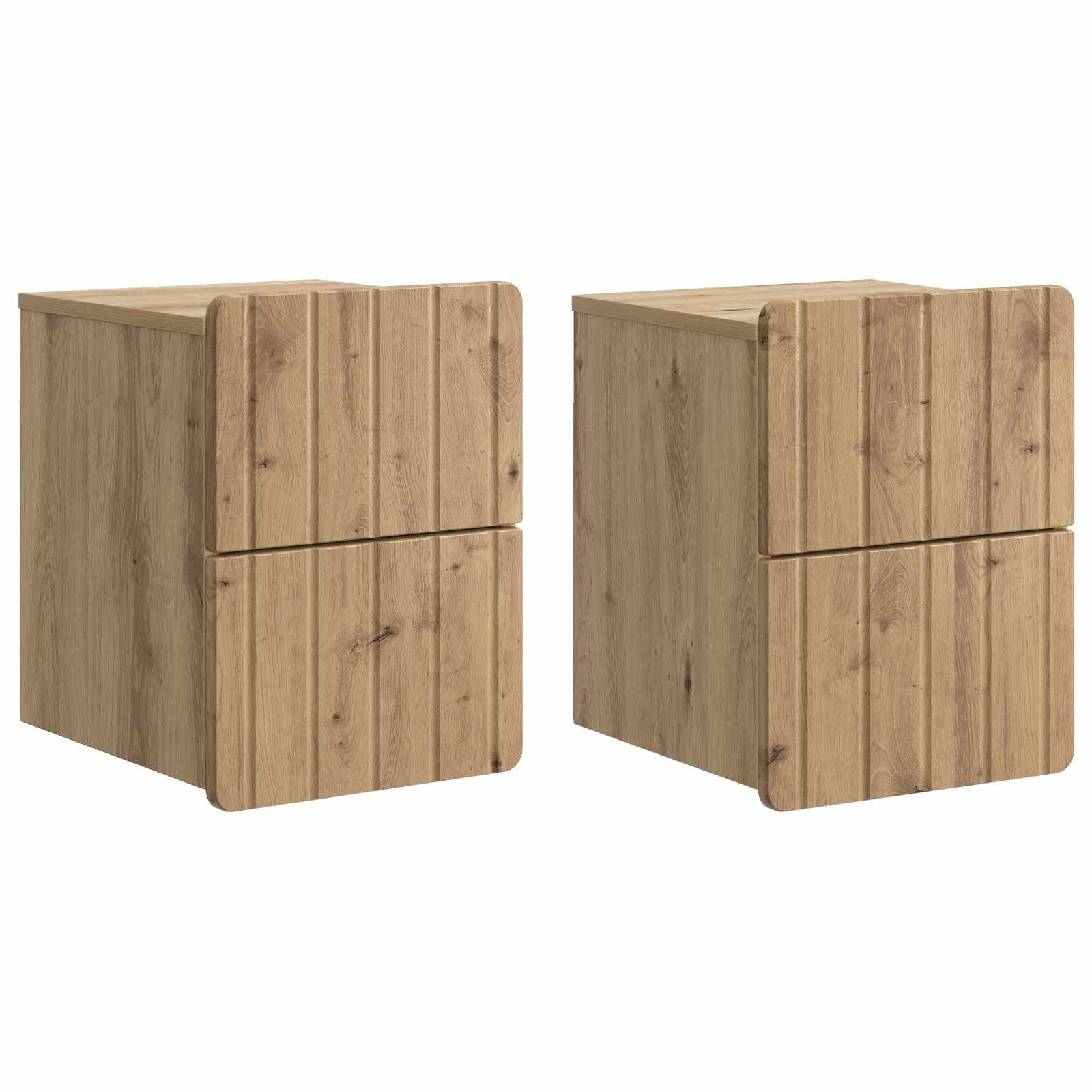 Cabinet de chevet mural 2 pcs Chêne artisanal 33 x 34,5 x 43 cm - XIOS
