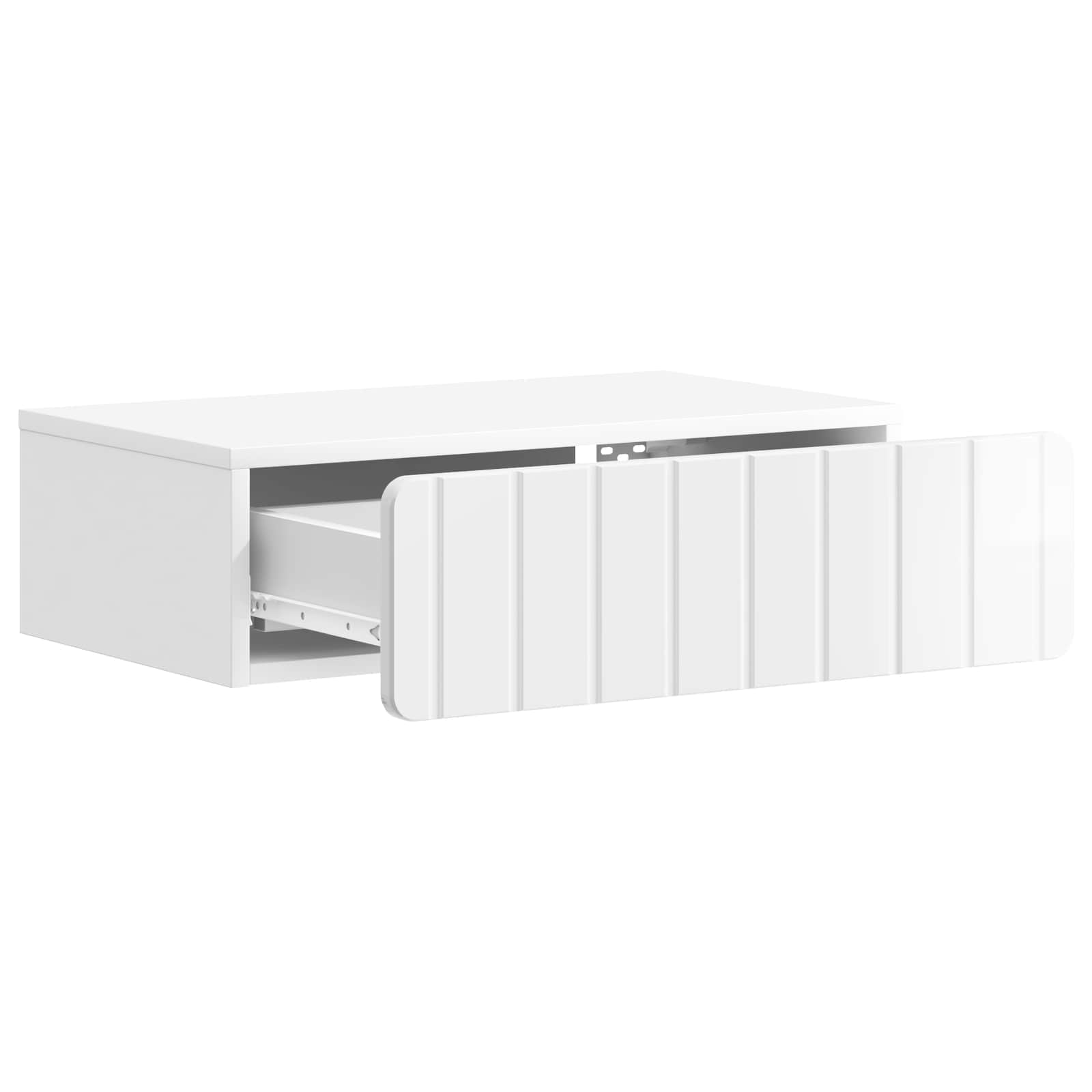 Table d'appoint murale Blanc brillant 59 x 34,5 x 17 cm