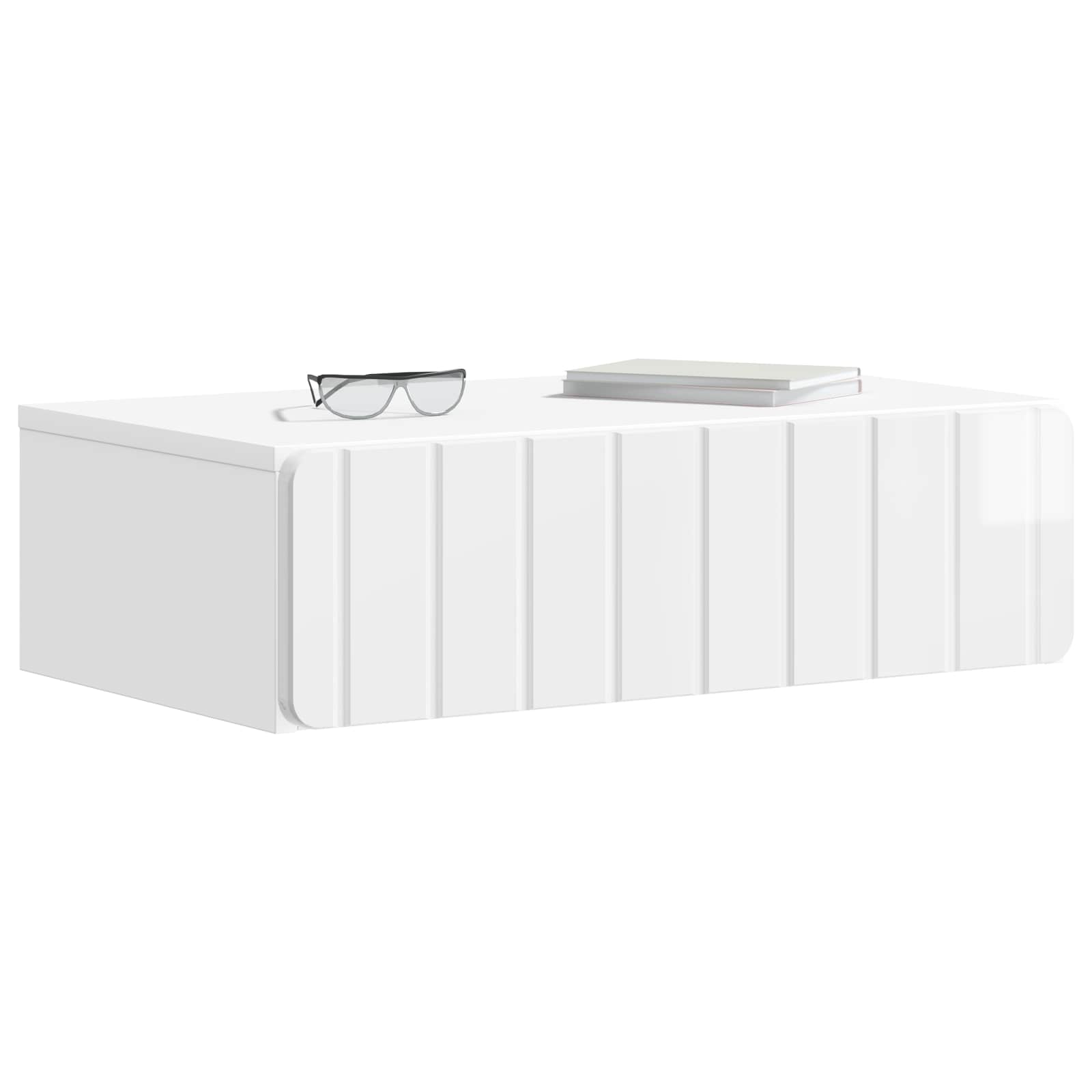 Table d'appoint murale Blanc brillant 59 x 34,5 x 17 cm