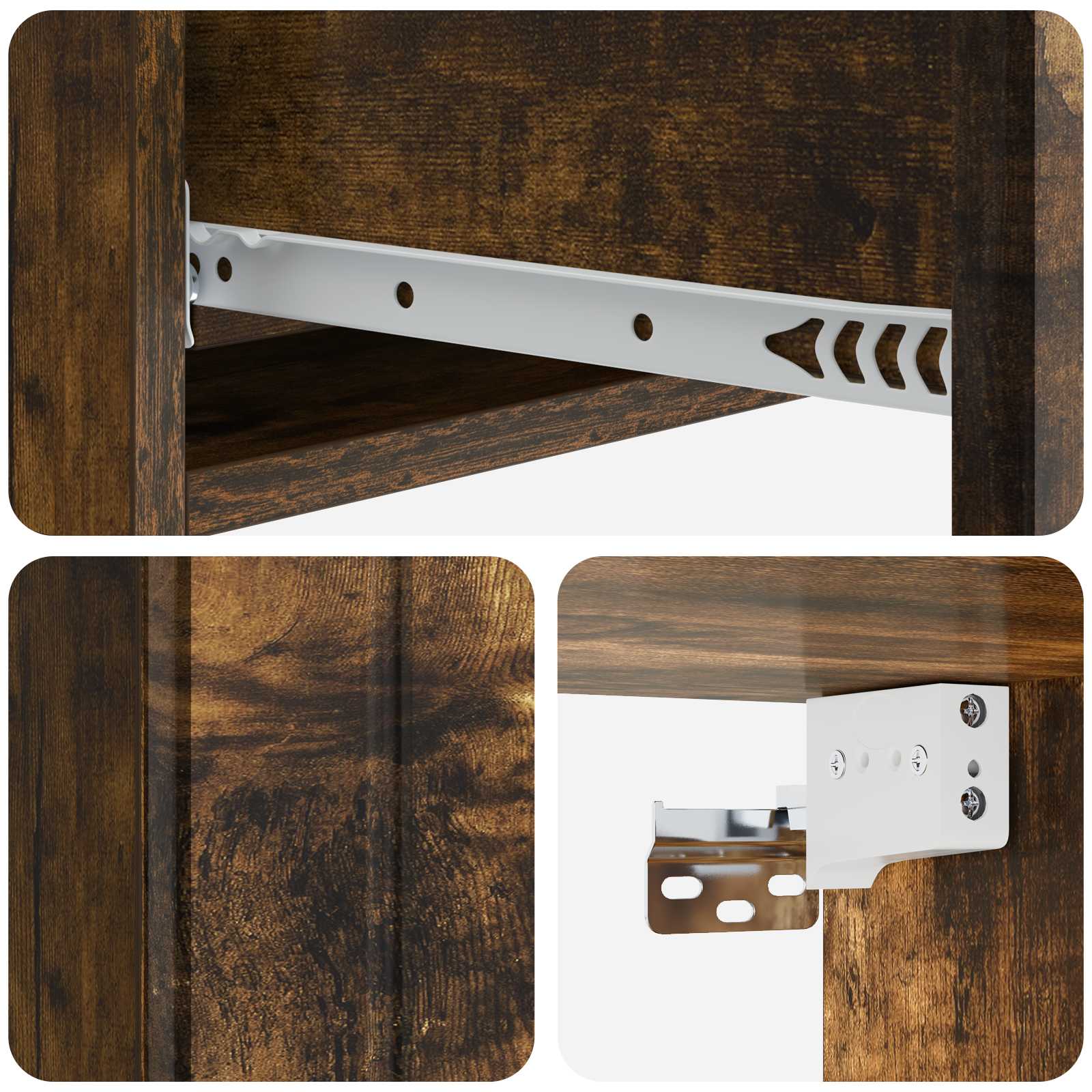 Table d'appoint murale Chêne fumé 87,5 x 34,5 x 17 cm - XIOS
