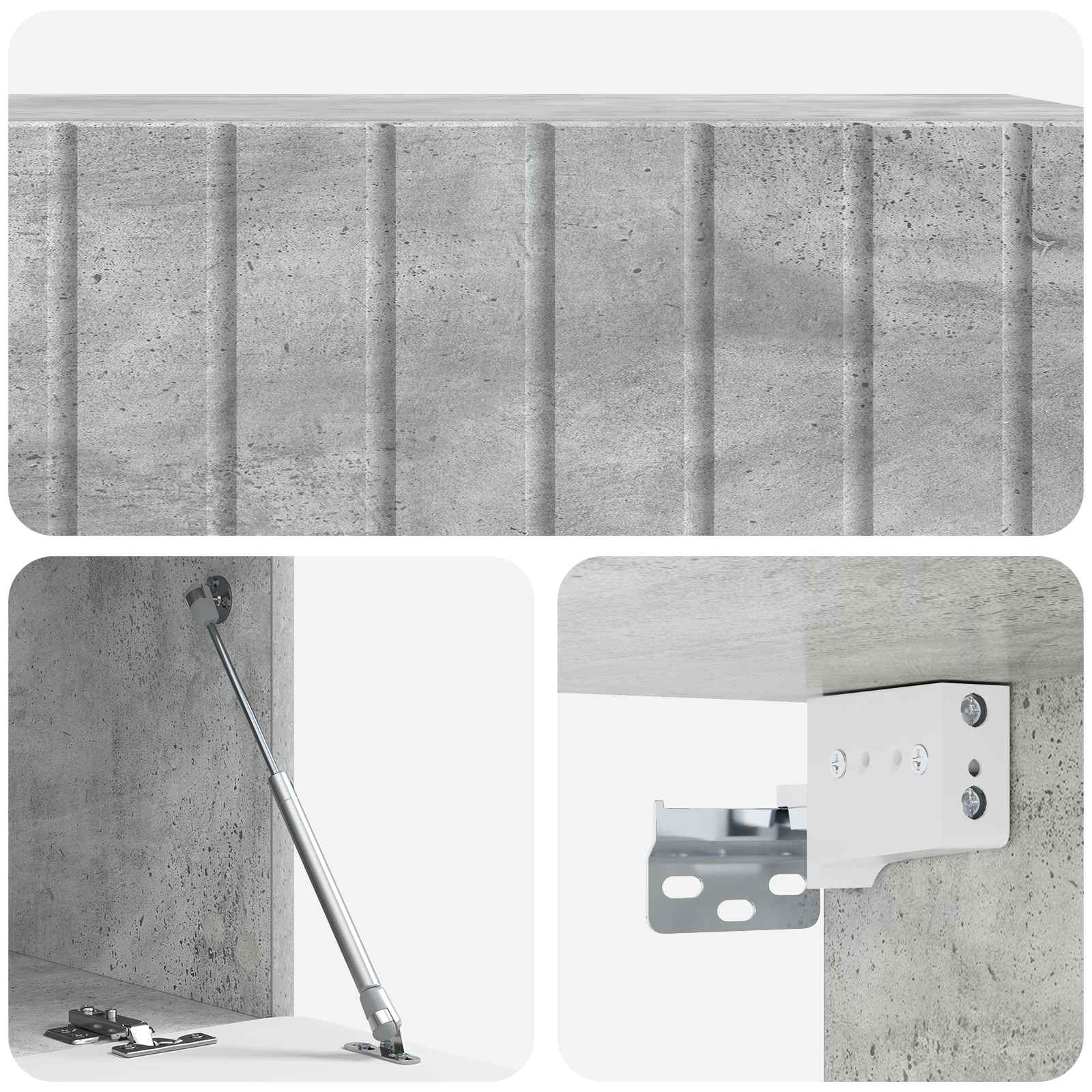 Meuble TV mural Gris béton 98 x 41 x 30 cm Bois d'ingénierie - XIOS