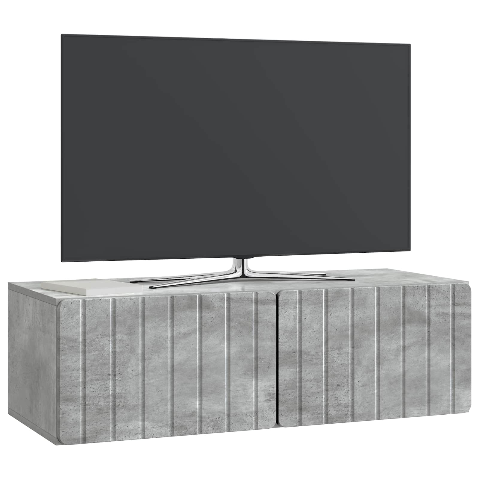 Meuble TV mural Gris béton 98 x 41 x 30 cm Bois d'ingénierie - XIOS