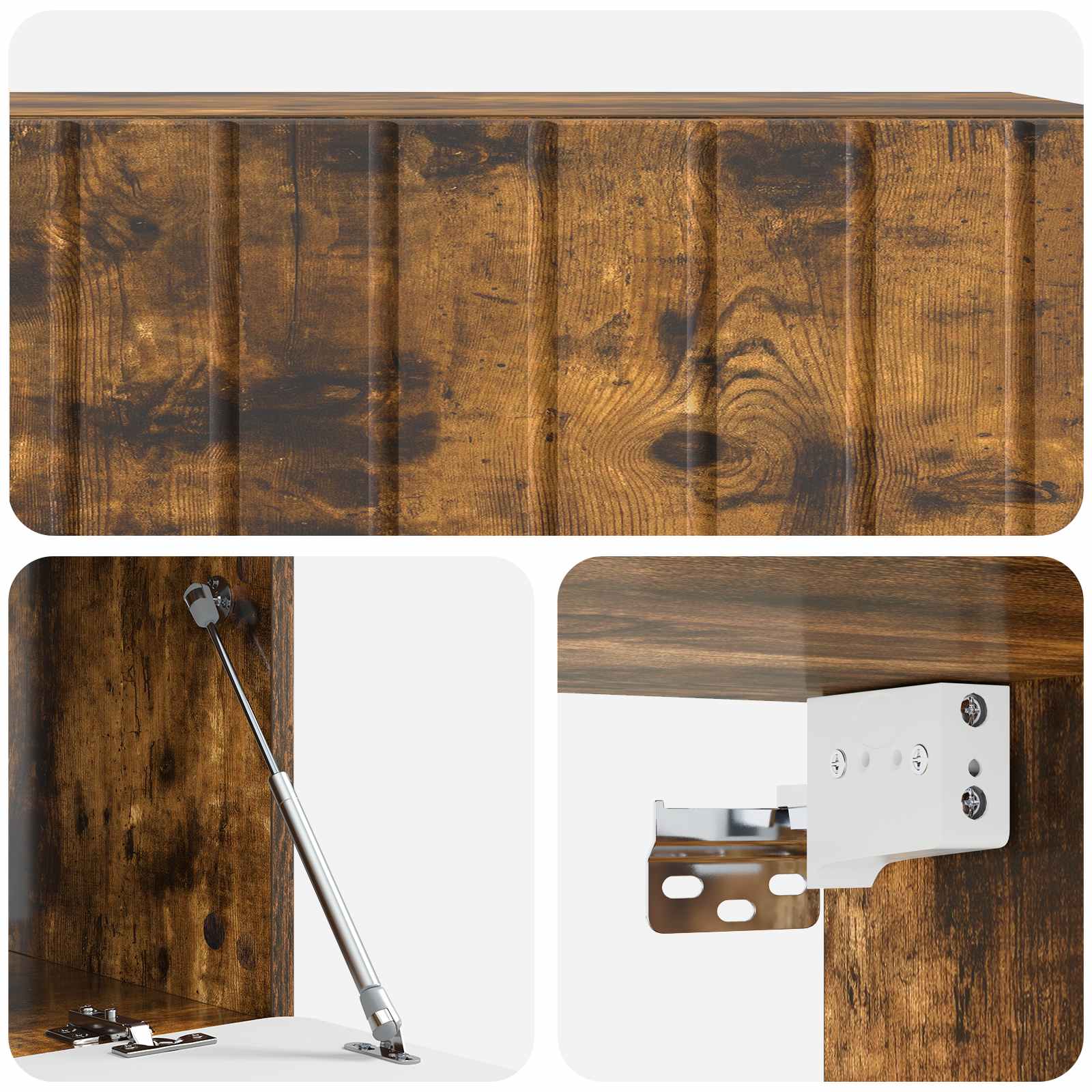 Meuble TV mural Chêne fumé 98 x 41 x 30 cm Bois d'ingénierie - XIOS