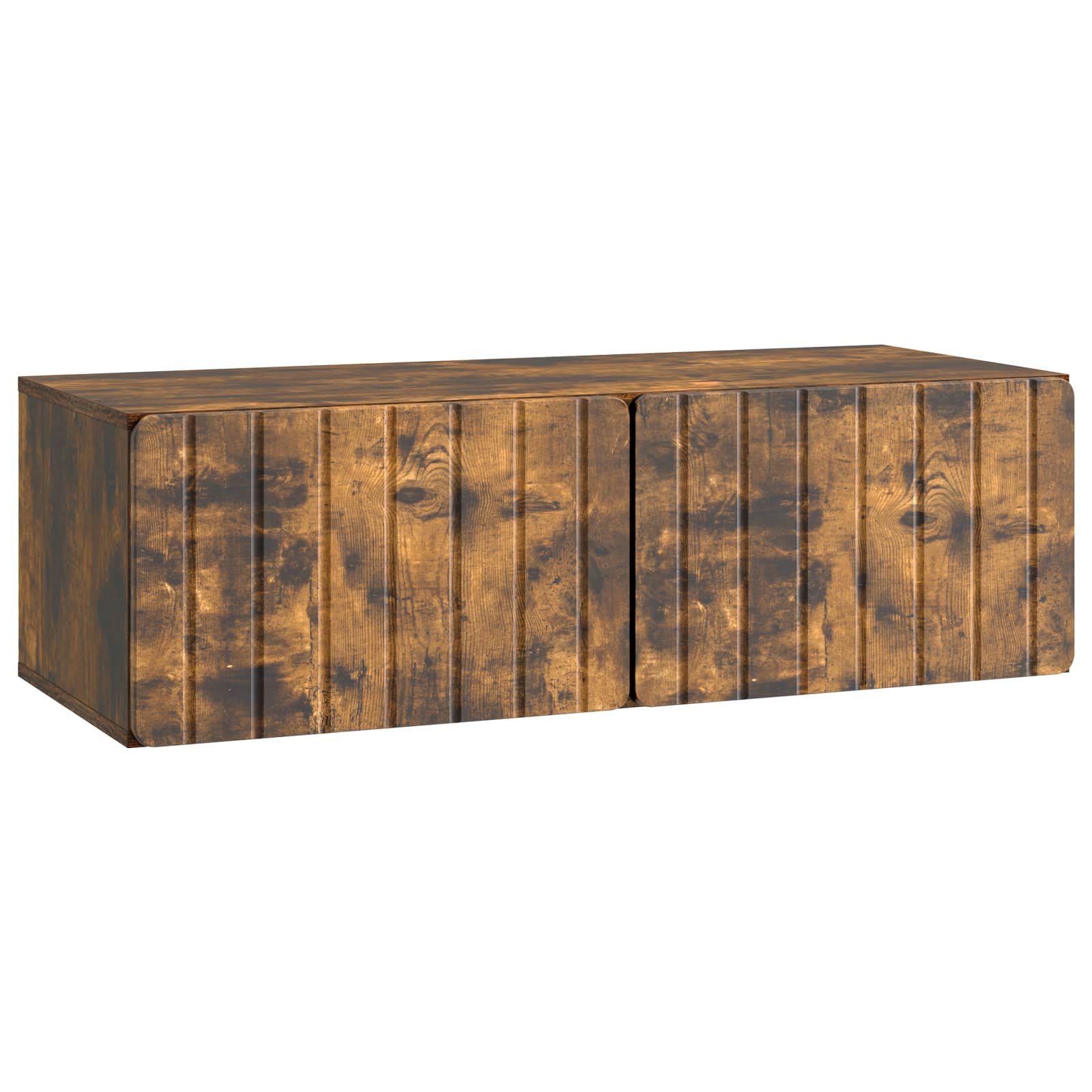 Meuble TV mural Chêne fumé 98 x 41 x 30 cm Bois d'ingénierie - XIOS