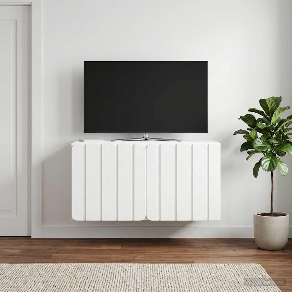 Meuble TV mural 59,5 x 31 x 30 cm Blanc Bois d'ingénierie - XIOS