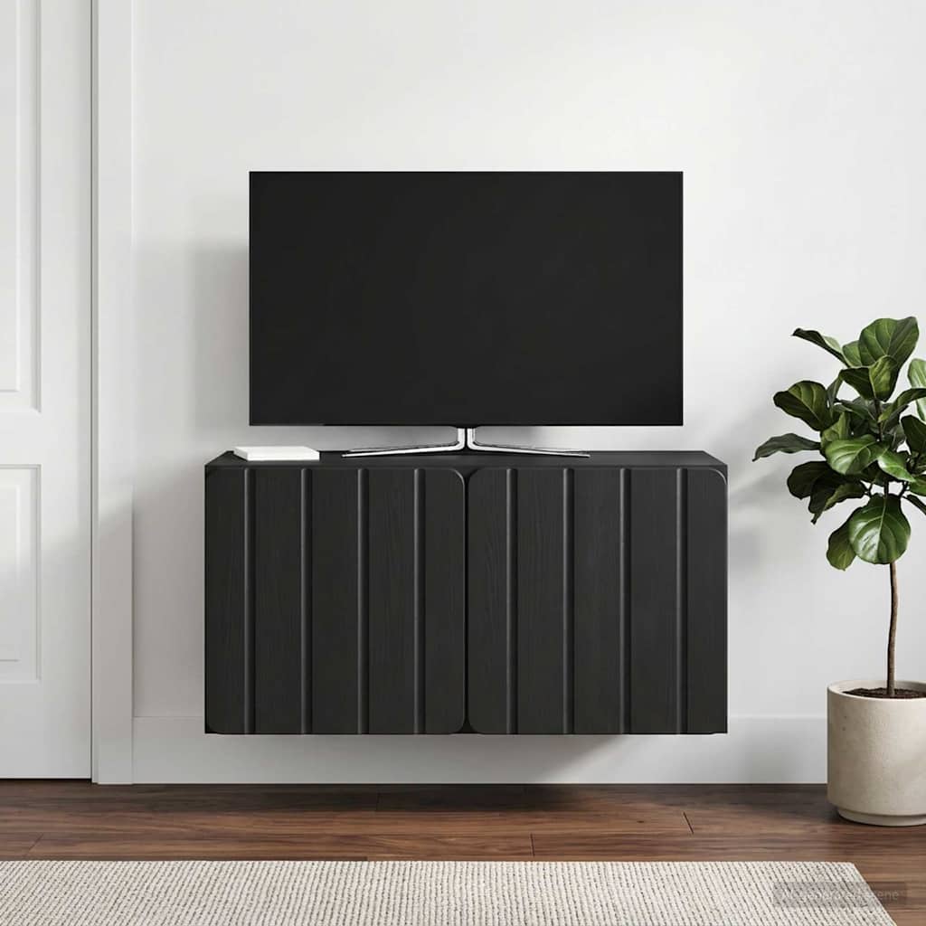 Meuble TV mural 59,5 x 31 x 30 cm Noir Bois d'ingénierie - XIOS