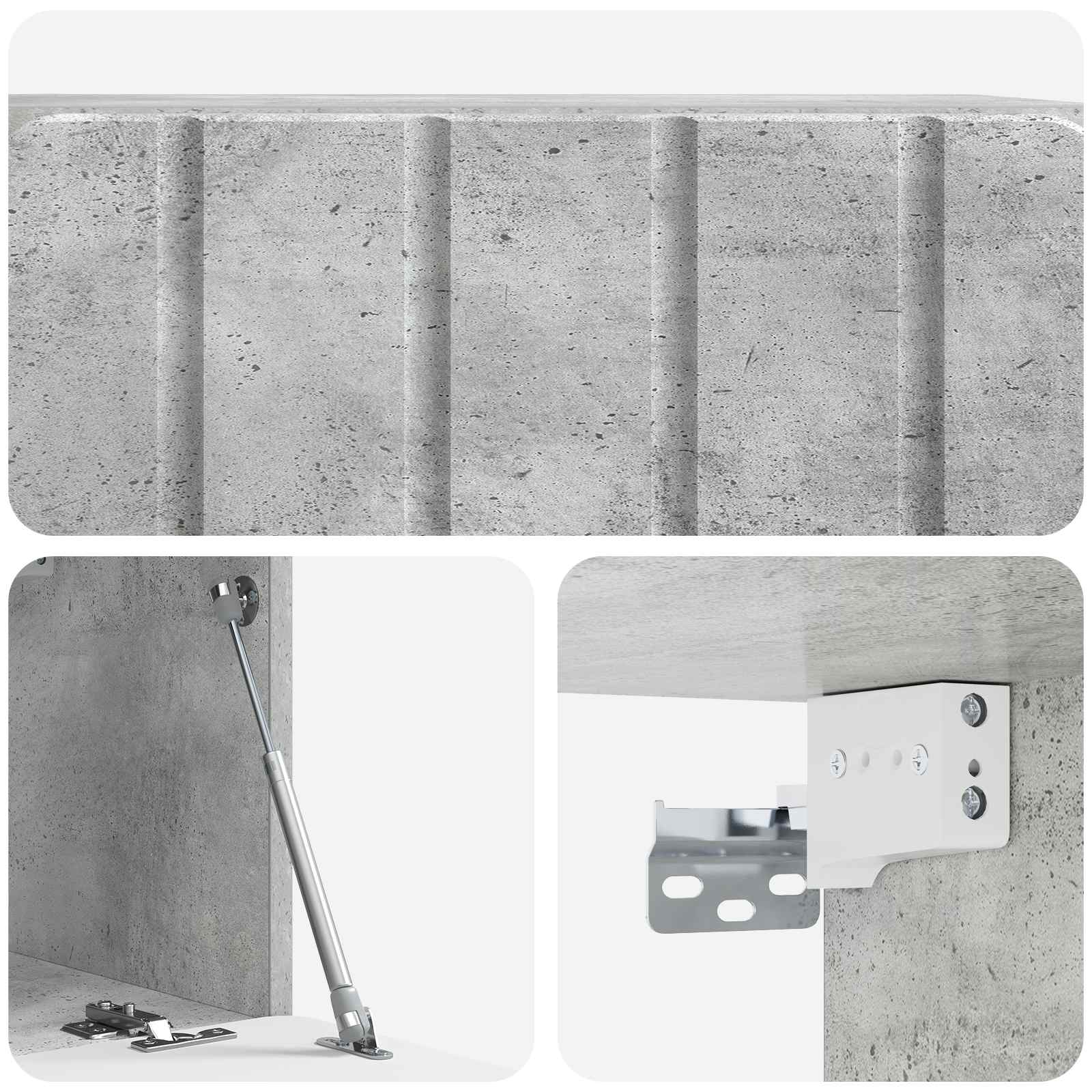 Meuble TV mural 59,5 x 31 x 30 cm Gris béton Bois d'ingénierie - XIOS
