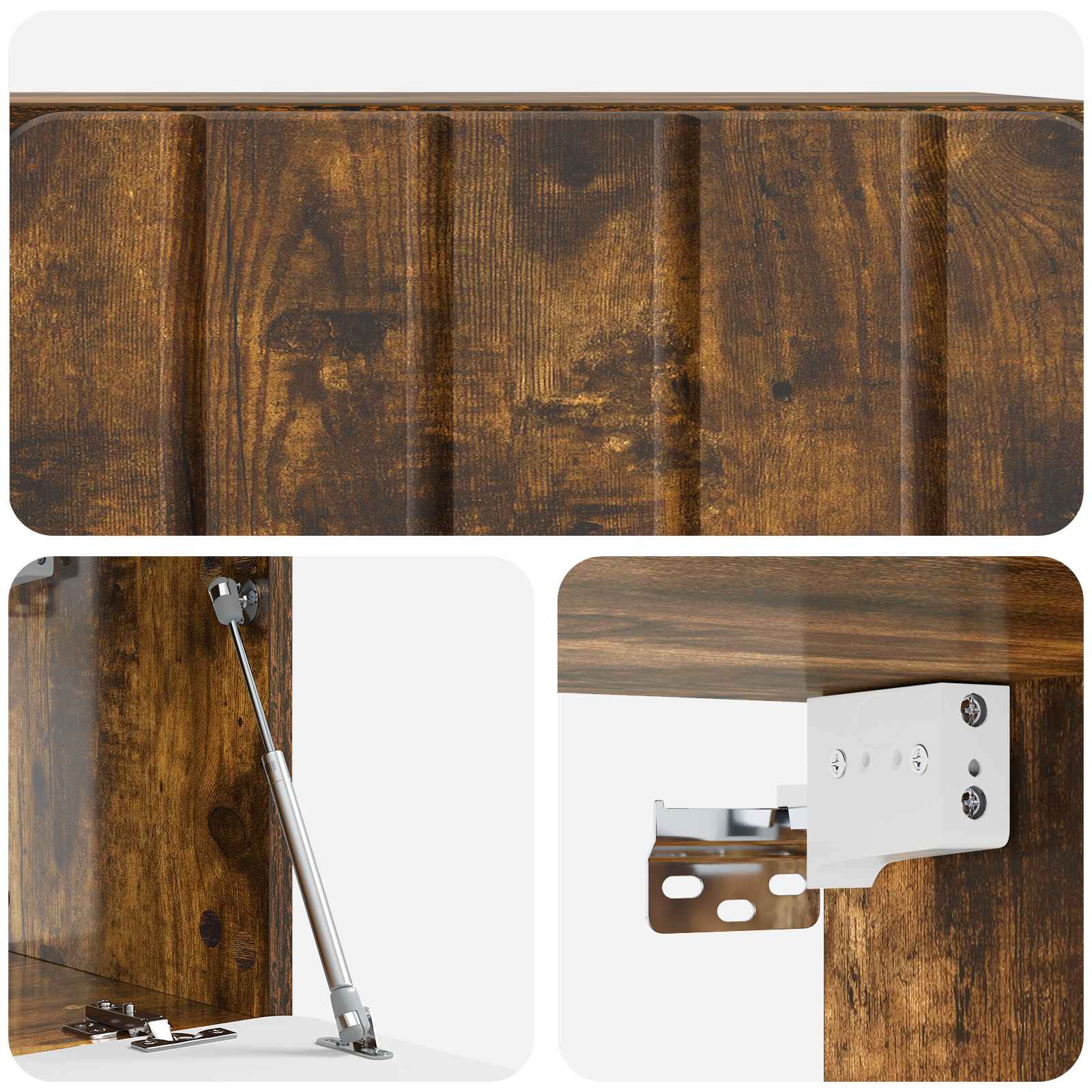 Meuble TV mural 59,5 x 31 x 30 cm Chêne fumé Bois d'ingénierie - XIOS