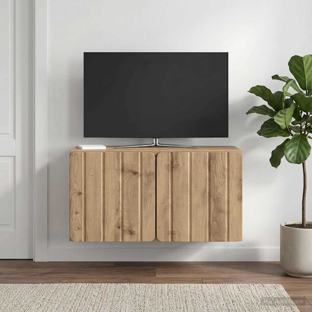 Meuble TV mural 59,5 x 31 x 30 cm Chêne artisanal - XIOS