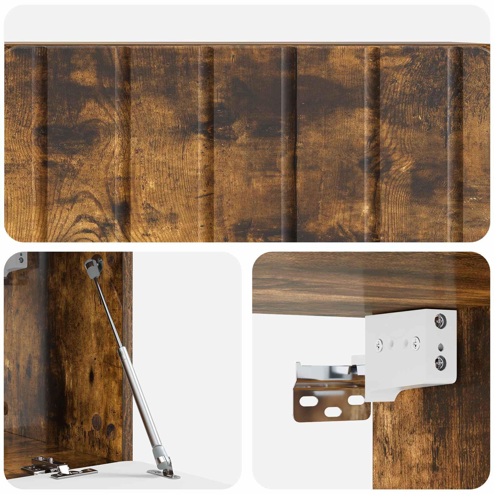 Meuble TV mural 78,5 x 31 x 30 cm Chêne fumé Bois d'ingénierie - XIOS