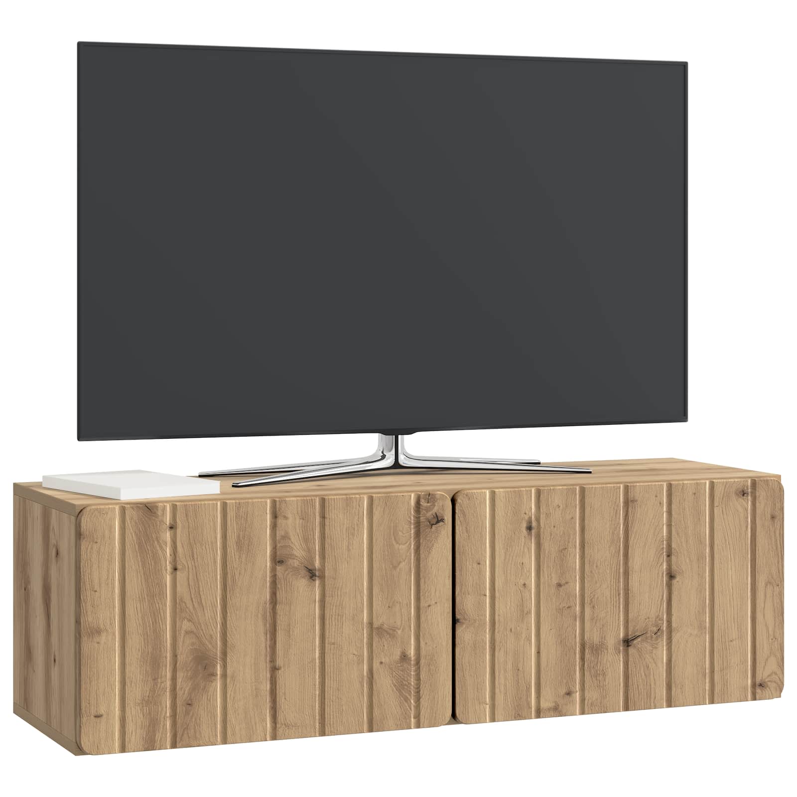 Meuble TV mural Montage mural Chêne artisanal 98 x 31 x 30 cm - XIOS