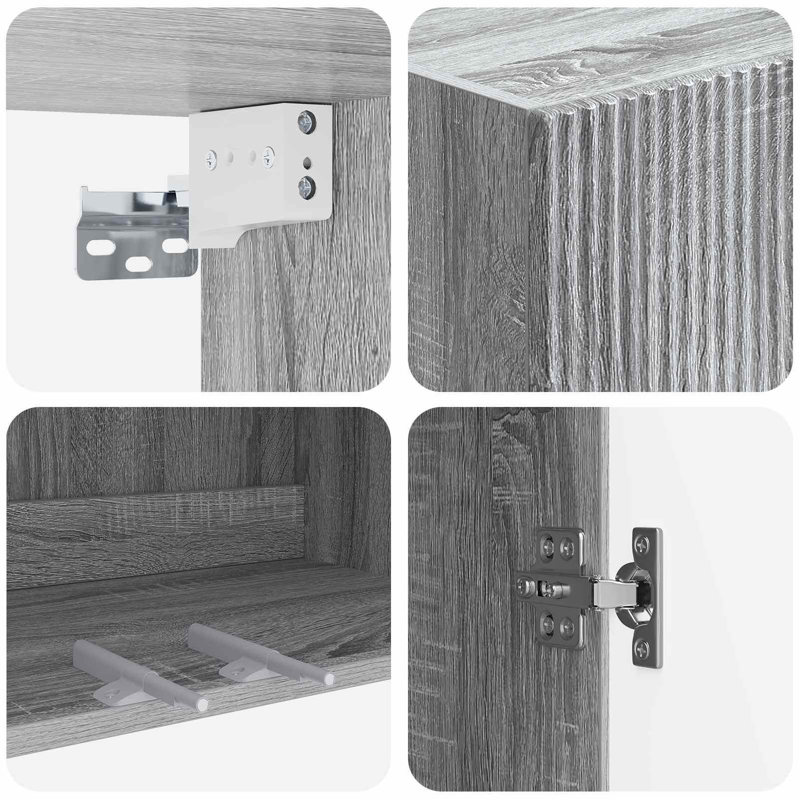 Armoire Murale Sonoma gris 66 x 34,5 x 90 cm Bois d'ingénierie - XIOS